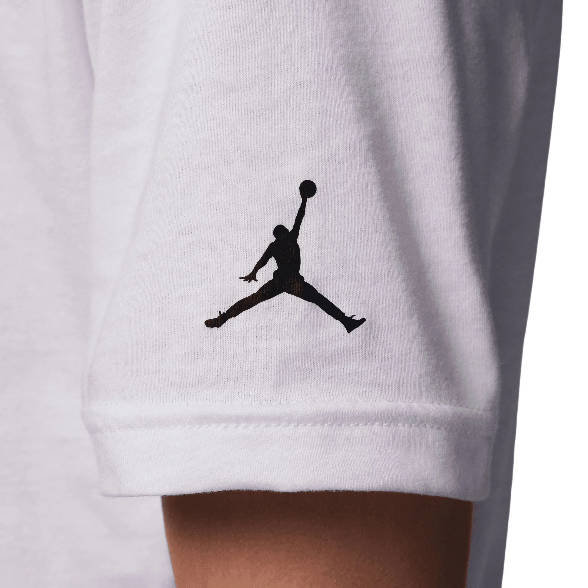 Nike Jordan Boys MJ Wordmark Embroidered Tee White - Image 4