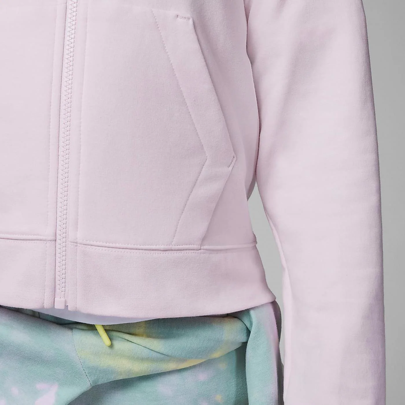 Nike Jordan Girls Essential Boxy Full-Zip Hoodie Pink Foam - Image 4