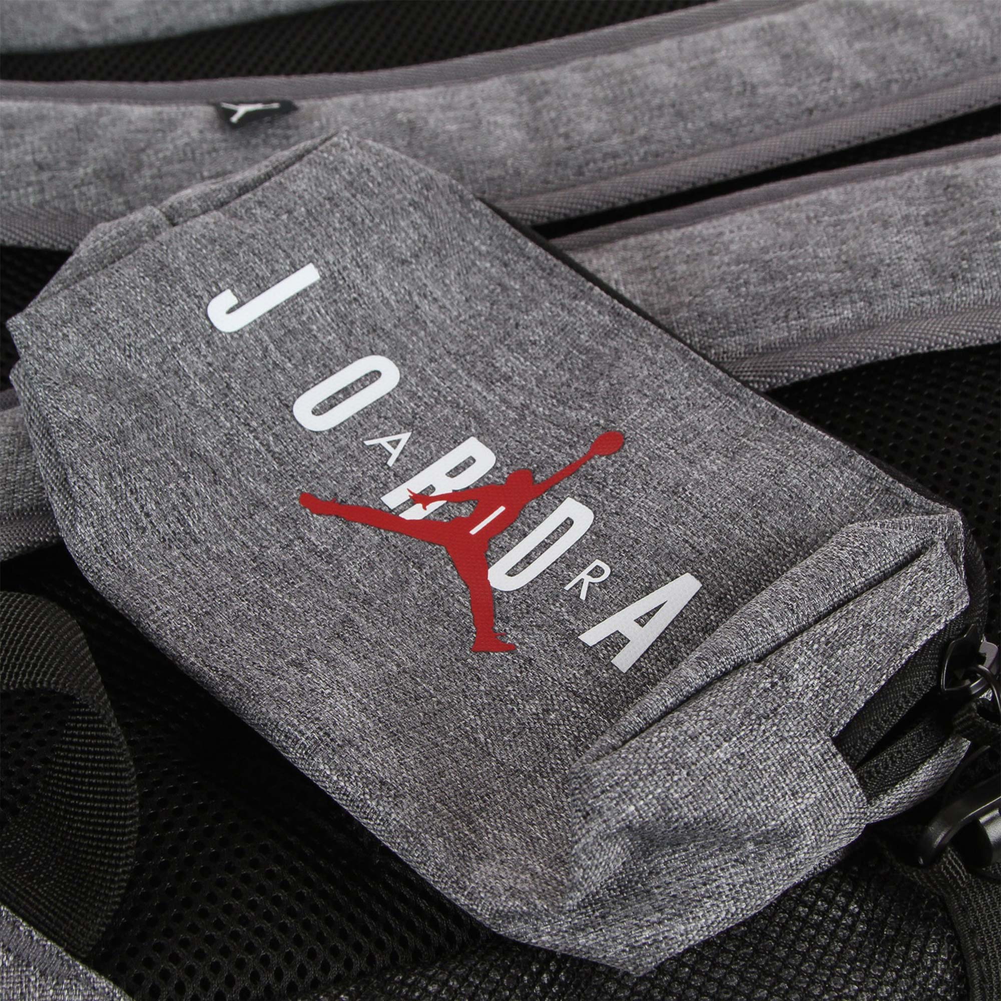 Nike Jordan School Backpack Grey Heather/Black-Gym Red - Image 5