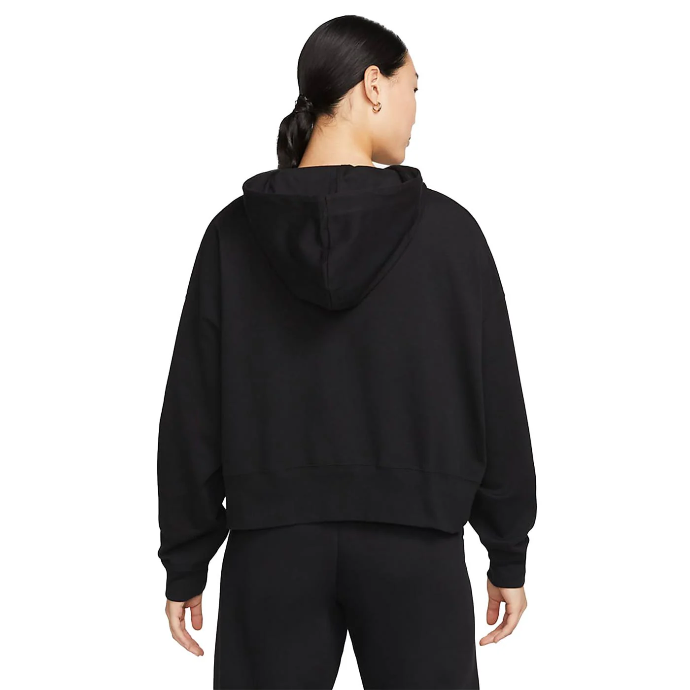 Nike W Oversized Jersey Pullover Hoodie Black/White - Image 2