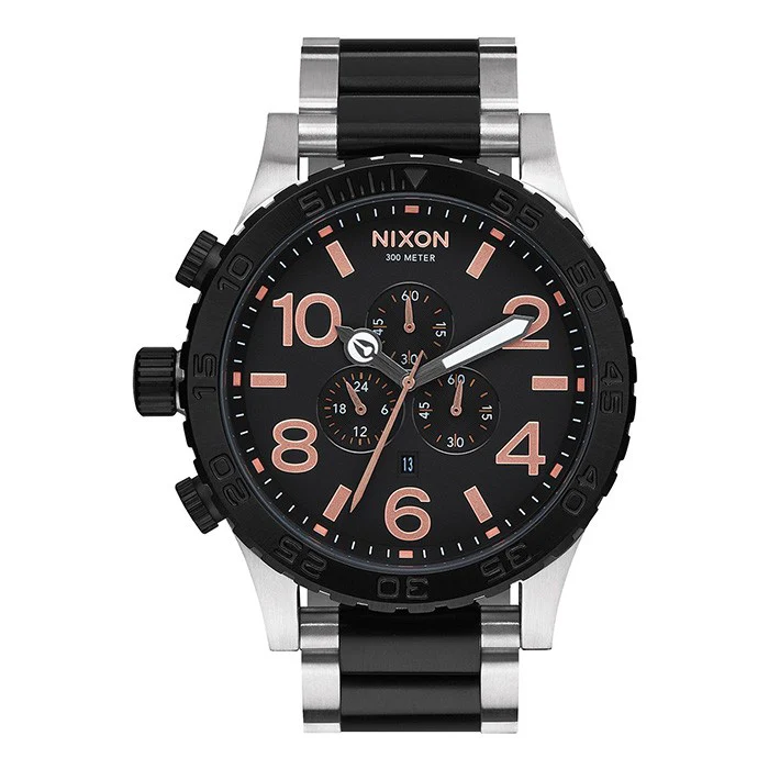 Nixon 51-30 Chrono 51 Mm Black/Rose Gold