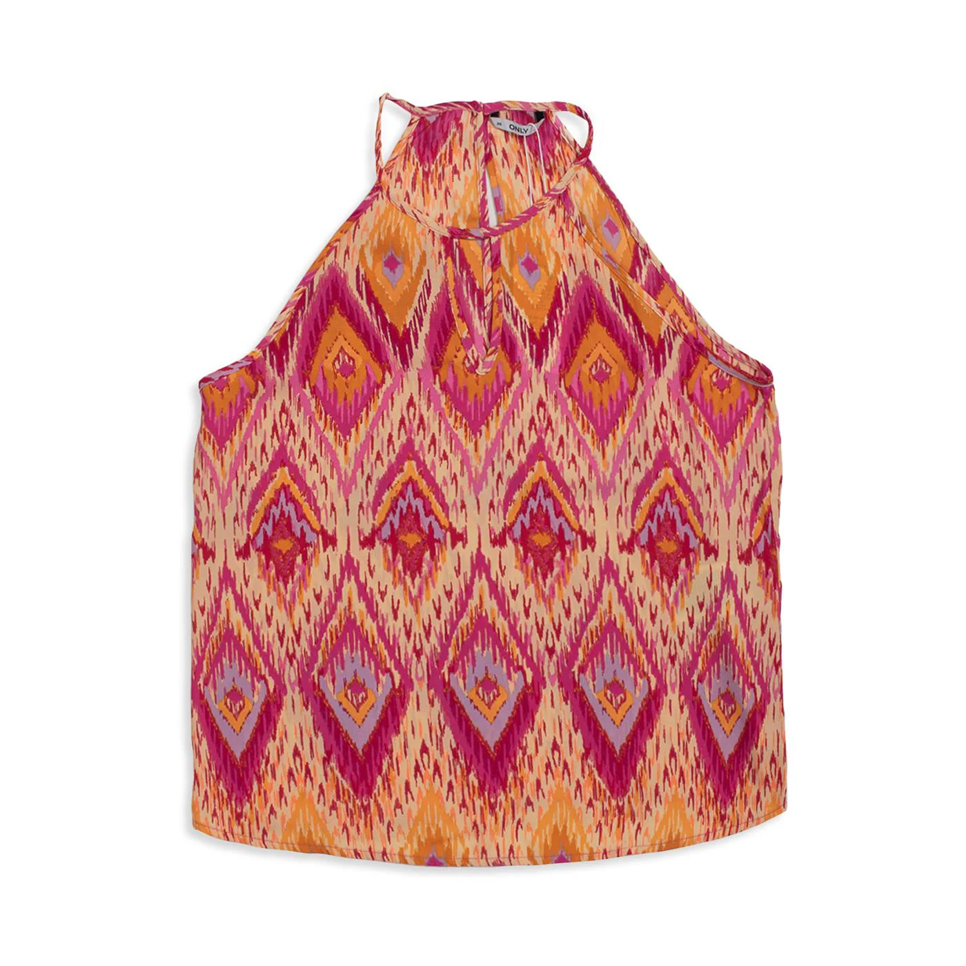Only Alma Life Poly S/L Keyhole Top AOP Raspberry Rose