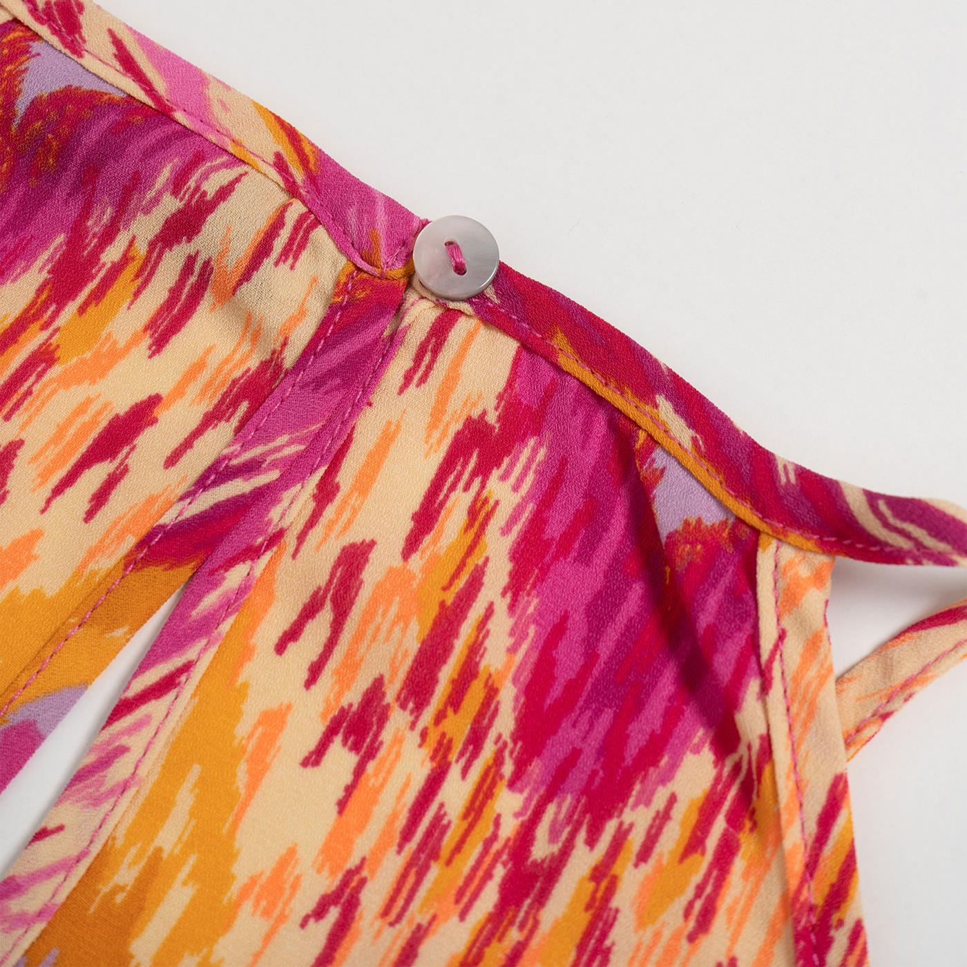 Only Alma Life Poly S/L Keyhole Top AOP Raspberry Rose - Image 3