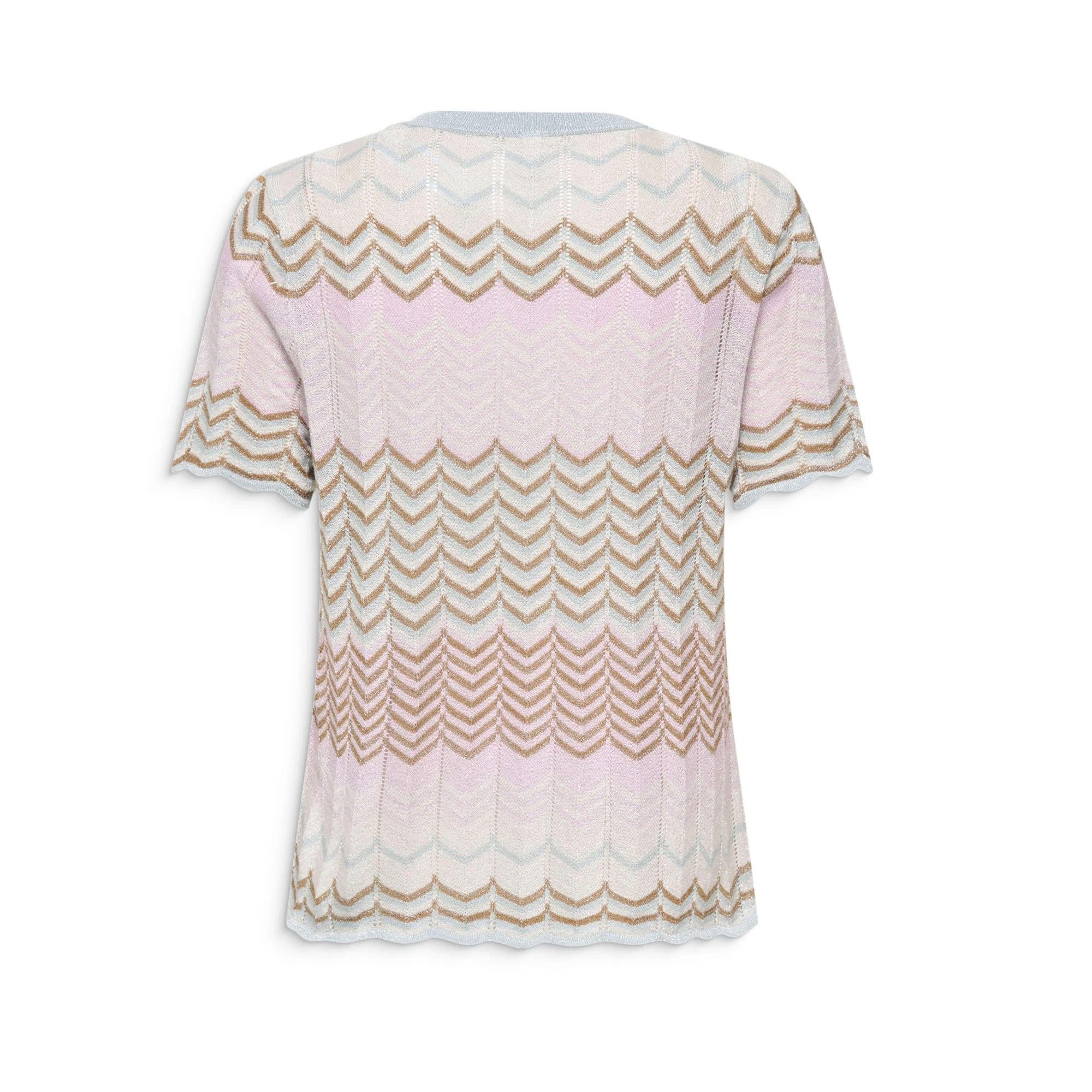 Only Alvira Life SS Glitter O-Neck Knt Cloud Blue/Roseate - Image 2