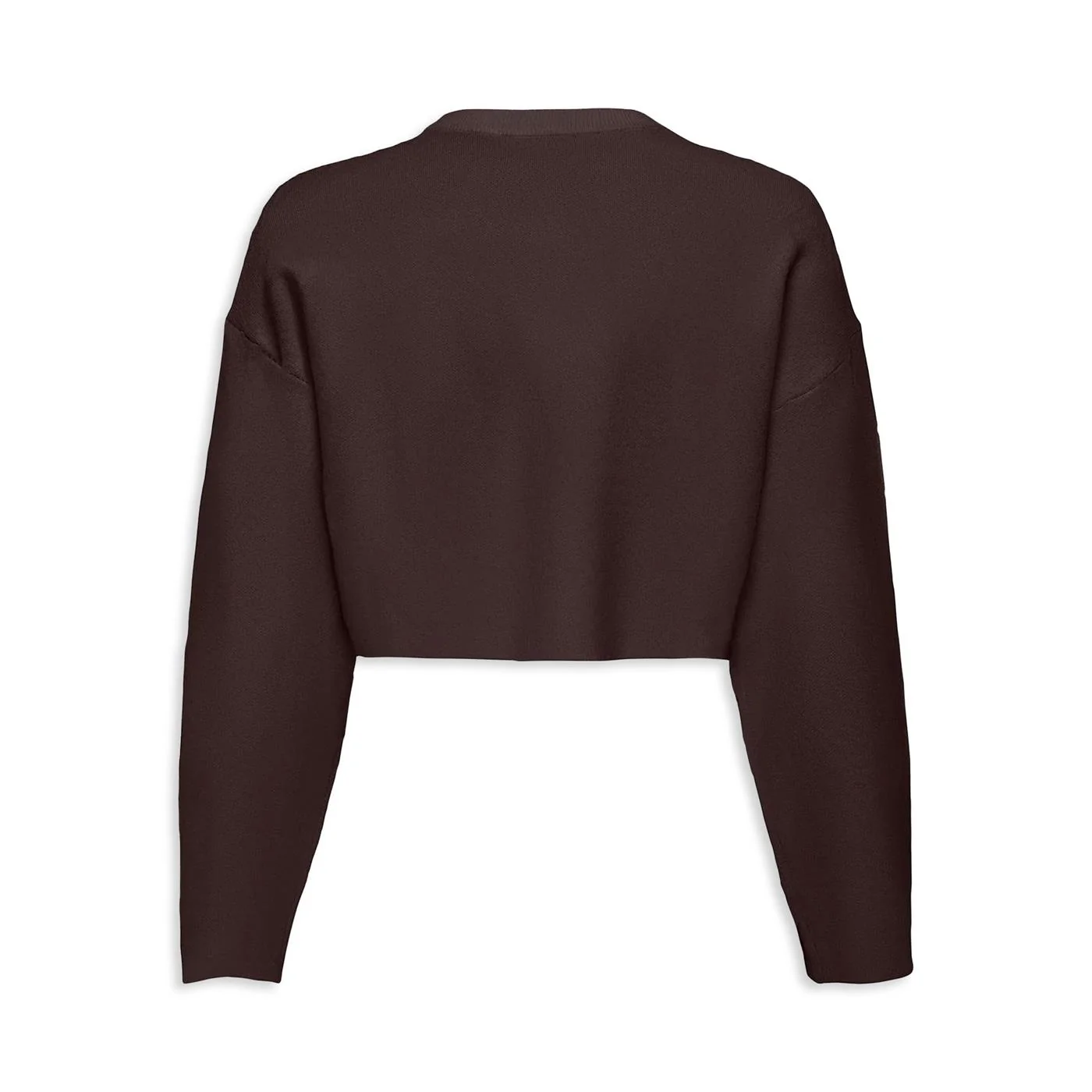 Only Anny LS Cropped O-Neck Knt Chocolate - Image 2