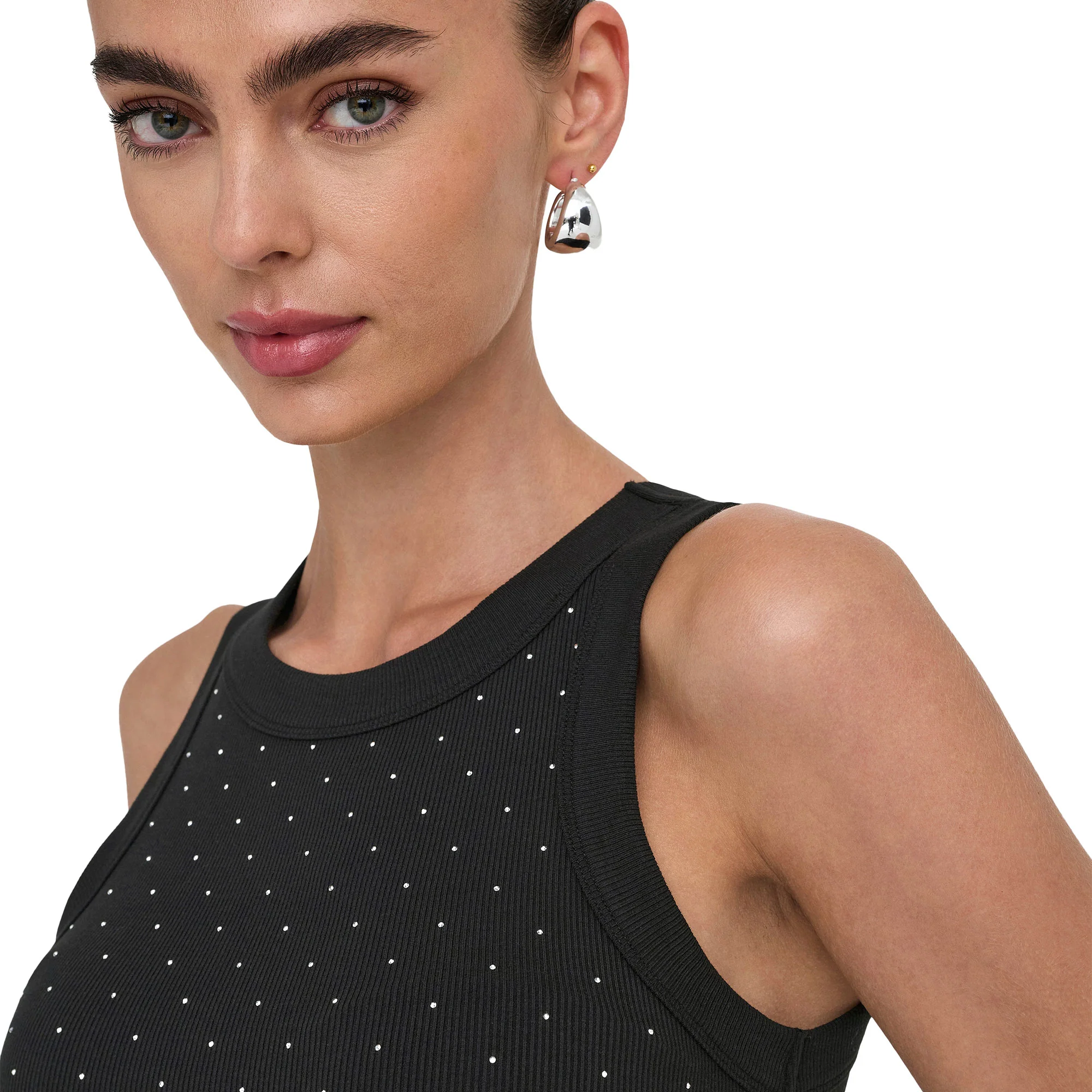 Only Arnhem S/L Rhinestone Top Black - Image 3
