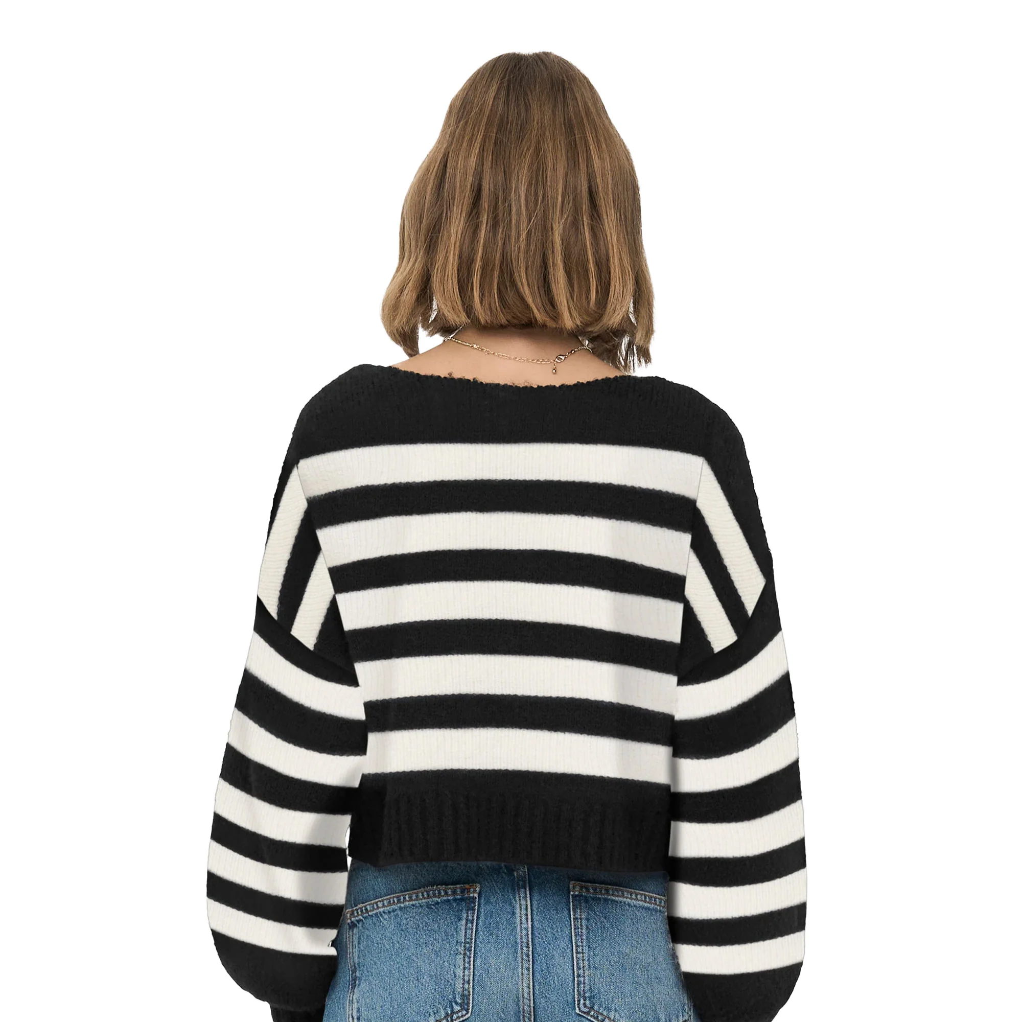 Only Aya Life L/S Boatneck CC Knit Black - Image 2