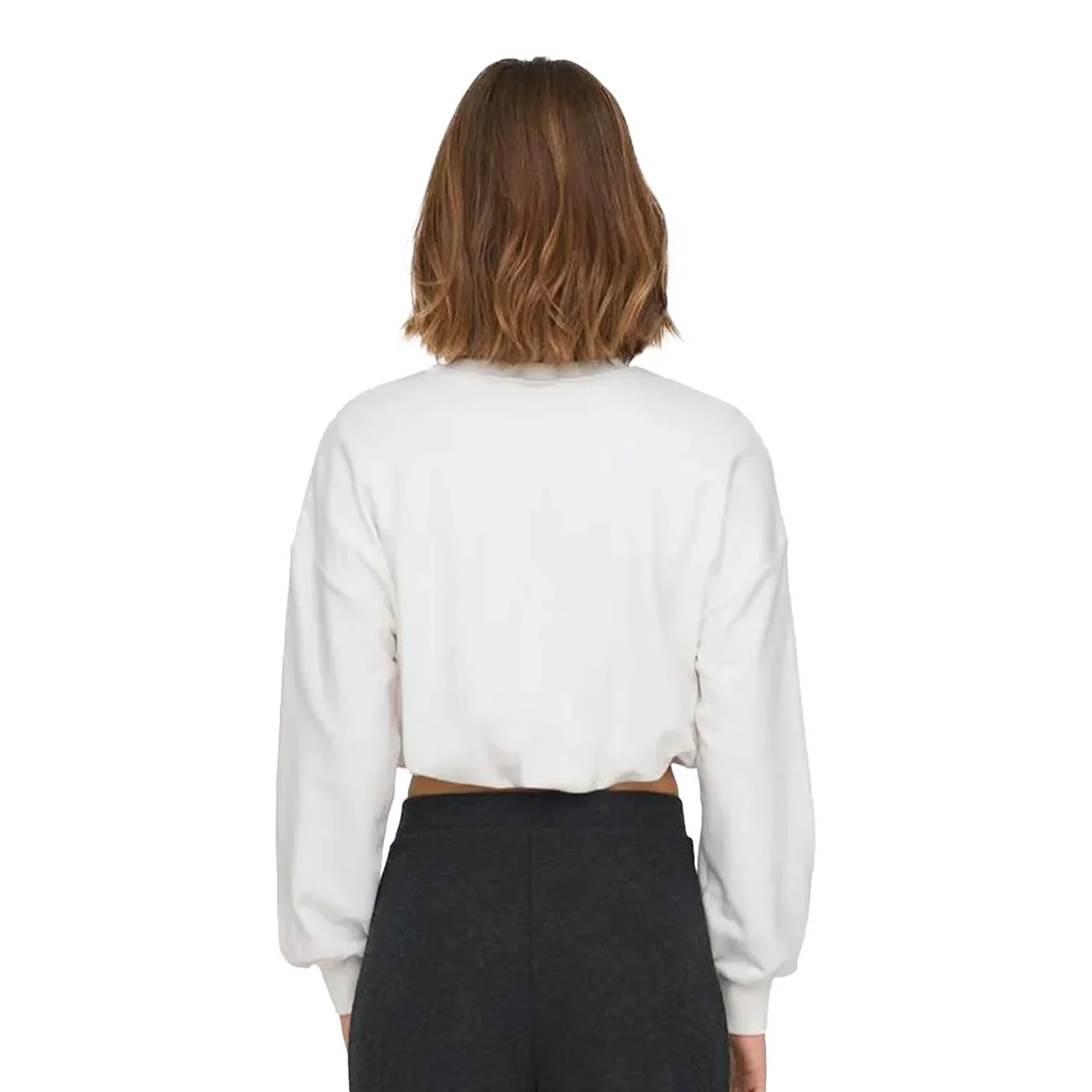 Only Bolette L/S Short O-Neck UB OY Sweat Cloud Dancer - Image 2