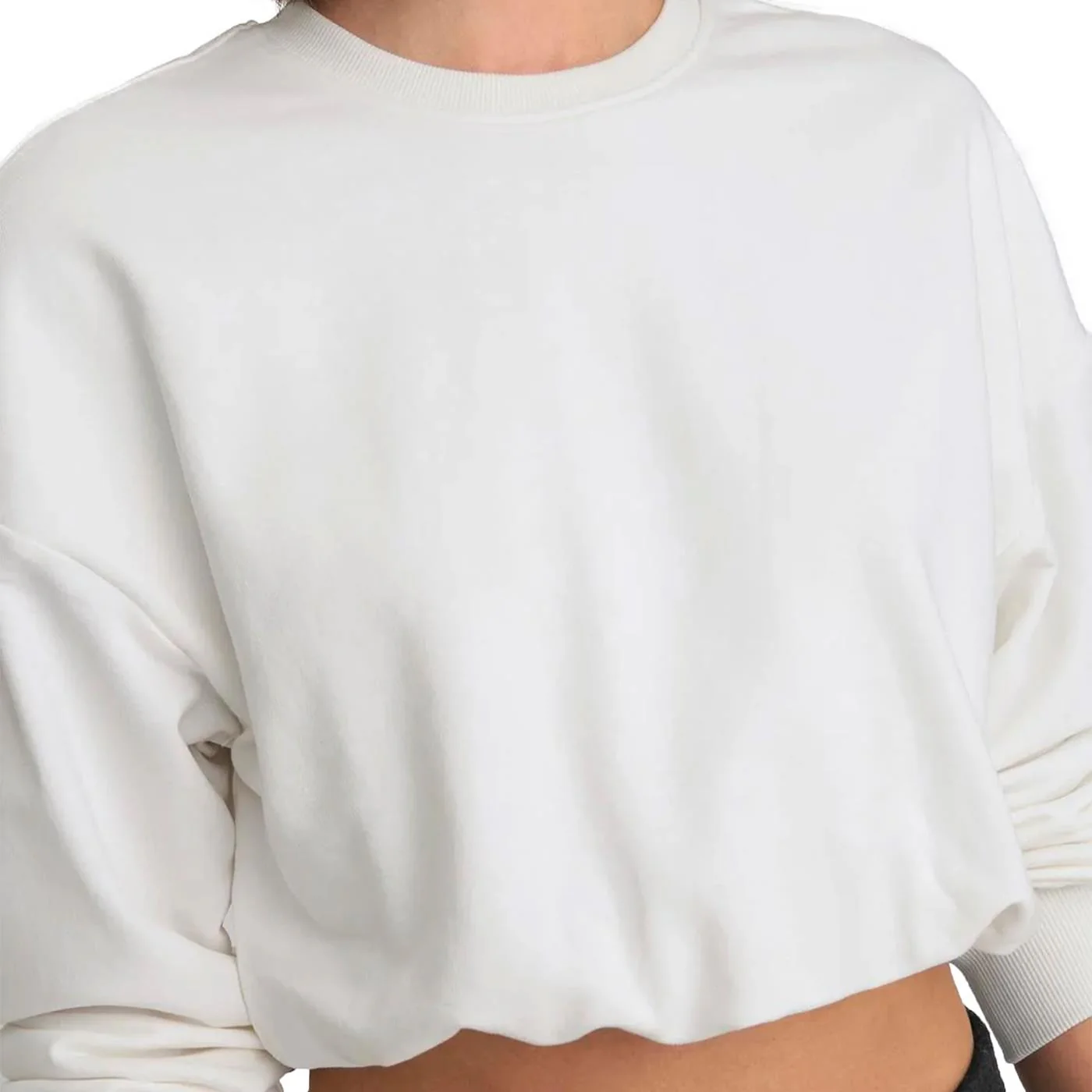 Only Bolette L/S Short O-Neck UB OY Sweat Cloud Dancer - Image 3