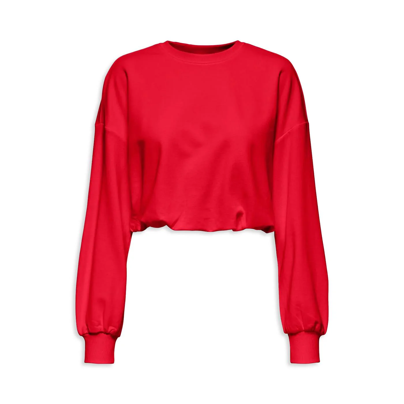 Only Bolette L/S Short O-Neck UB OY Sweat True Red