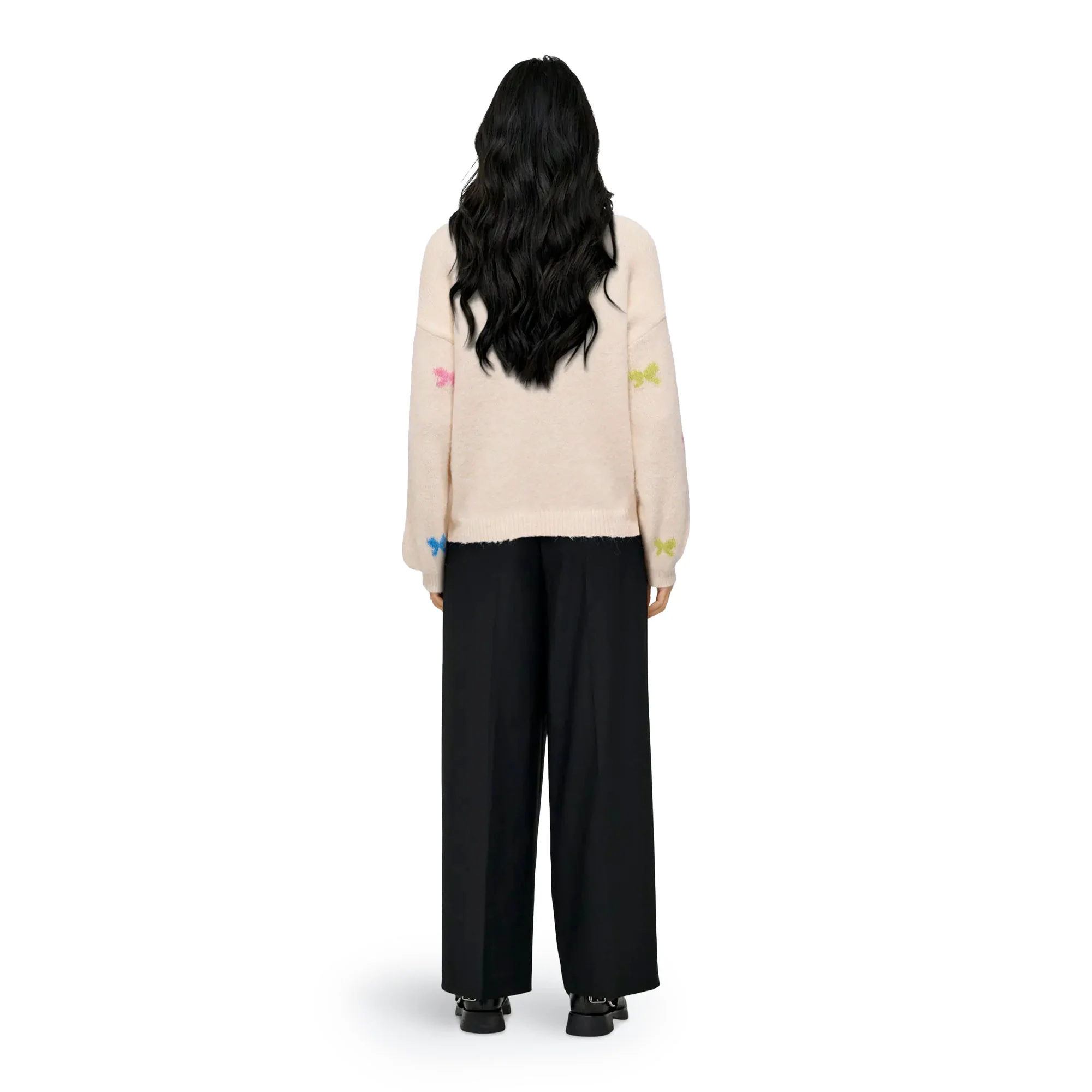Only Brunhilda Life LS Bow O-Neck Knit Babys Breath - Image 2