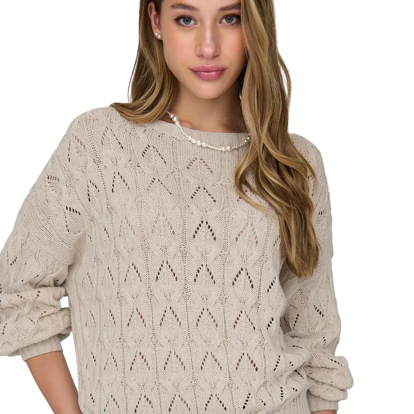 Only Brynn Life Structure L/S Pullover Knit Pumice Stone - Image 3