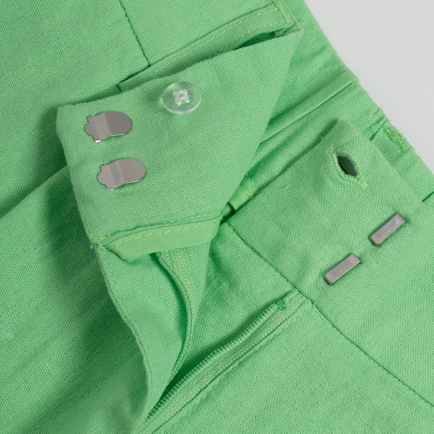 Only Caro HW Long Linen Blend Shorts Summer Green - Image 5