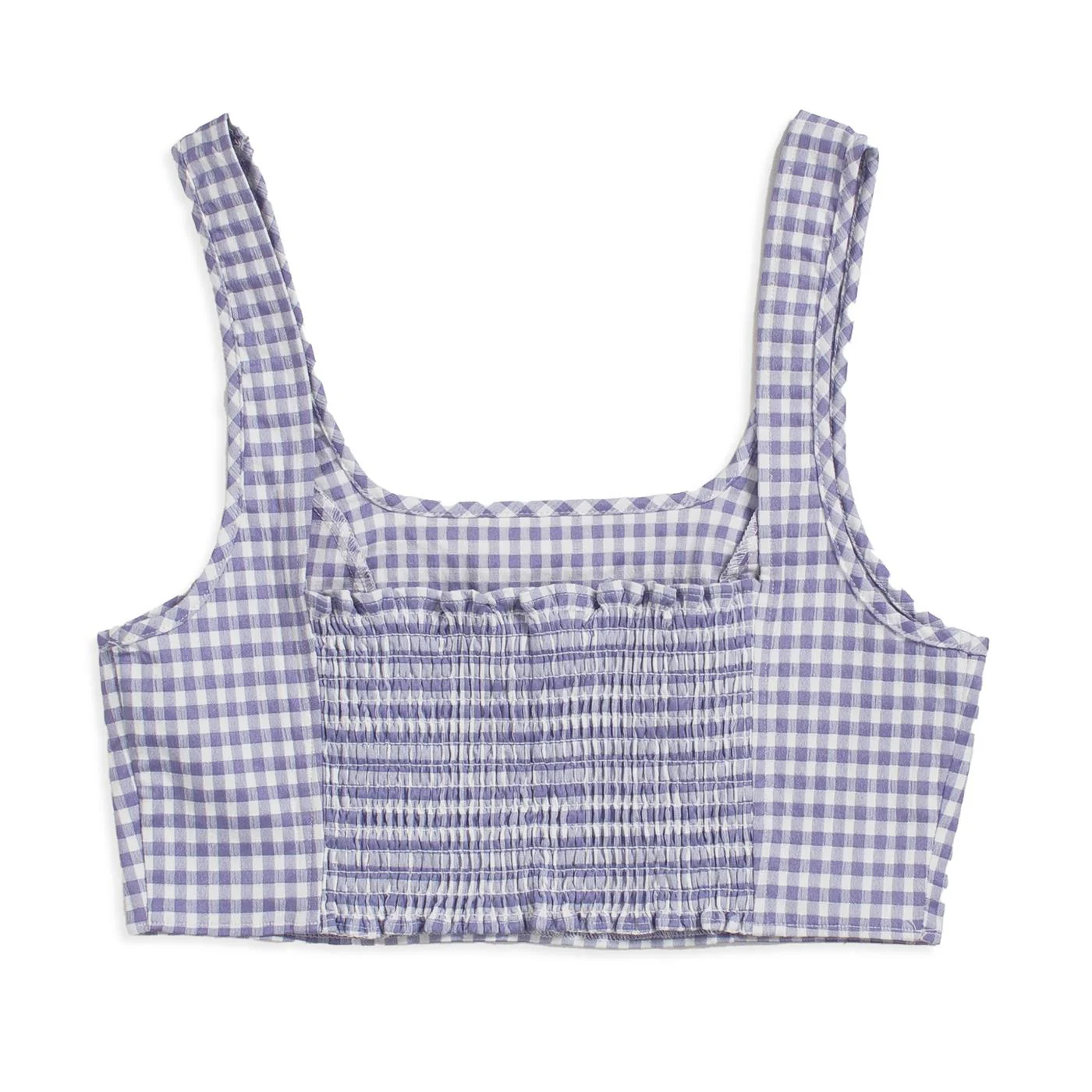 Only Carola S/L Crop Check Top Pnt Purple Rose - Image 2