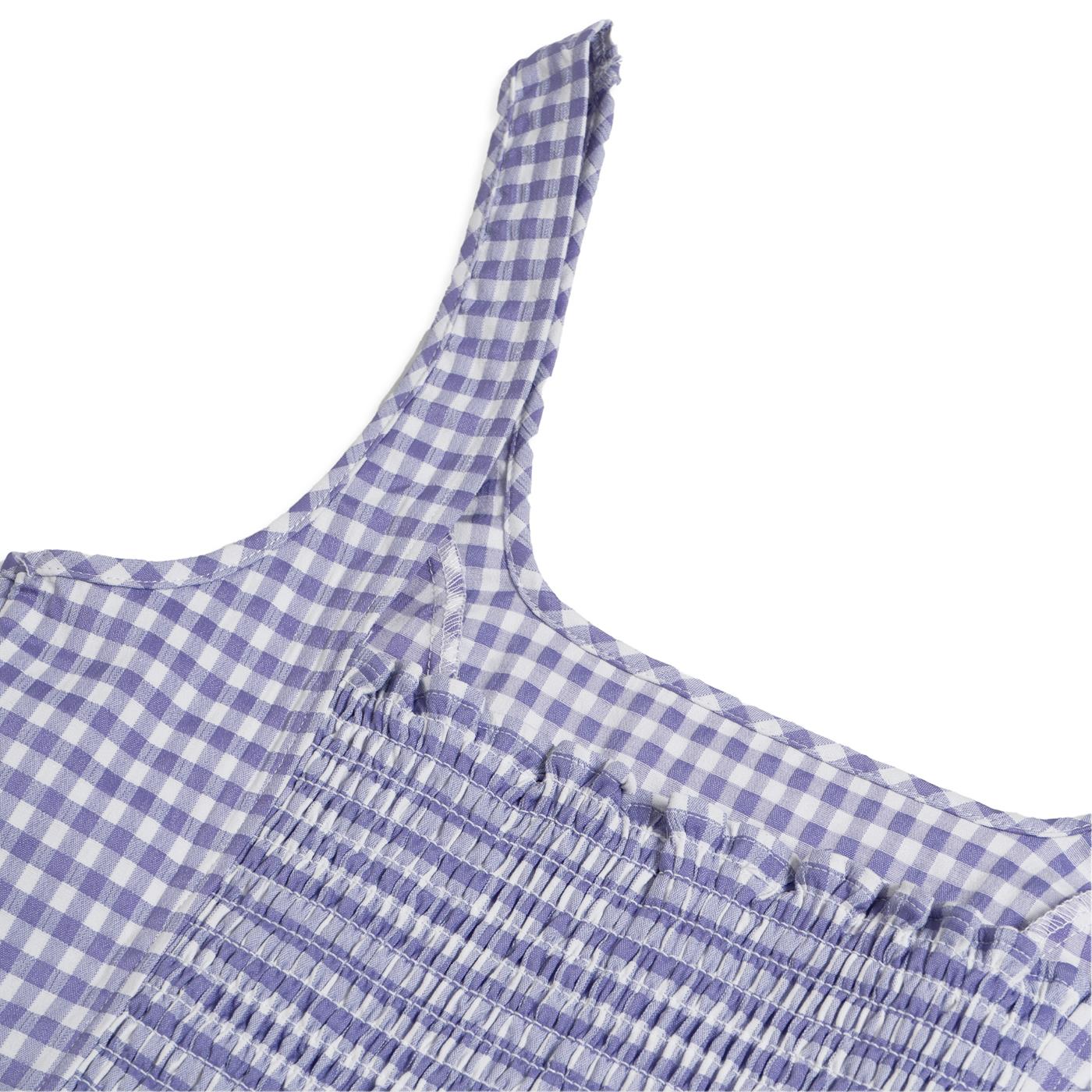 Only Carola S/L Crop Check Top Pnt Purple Rose - Image 3