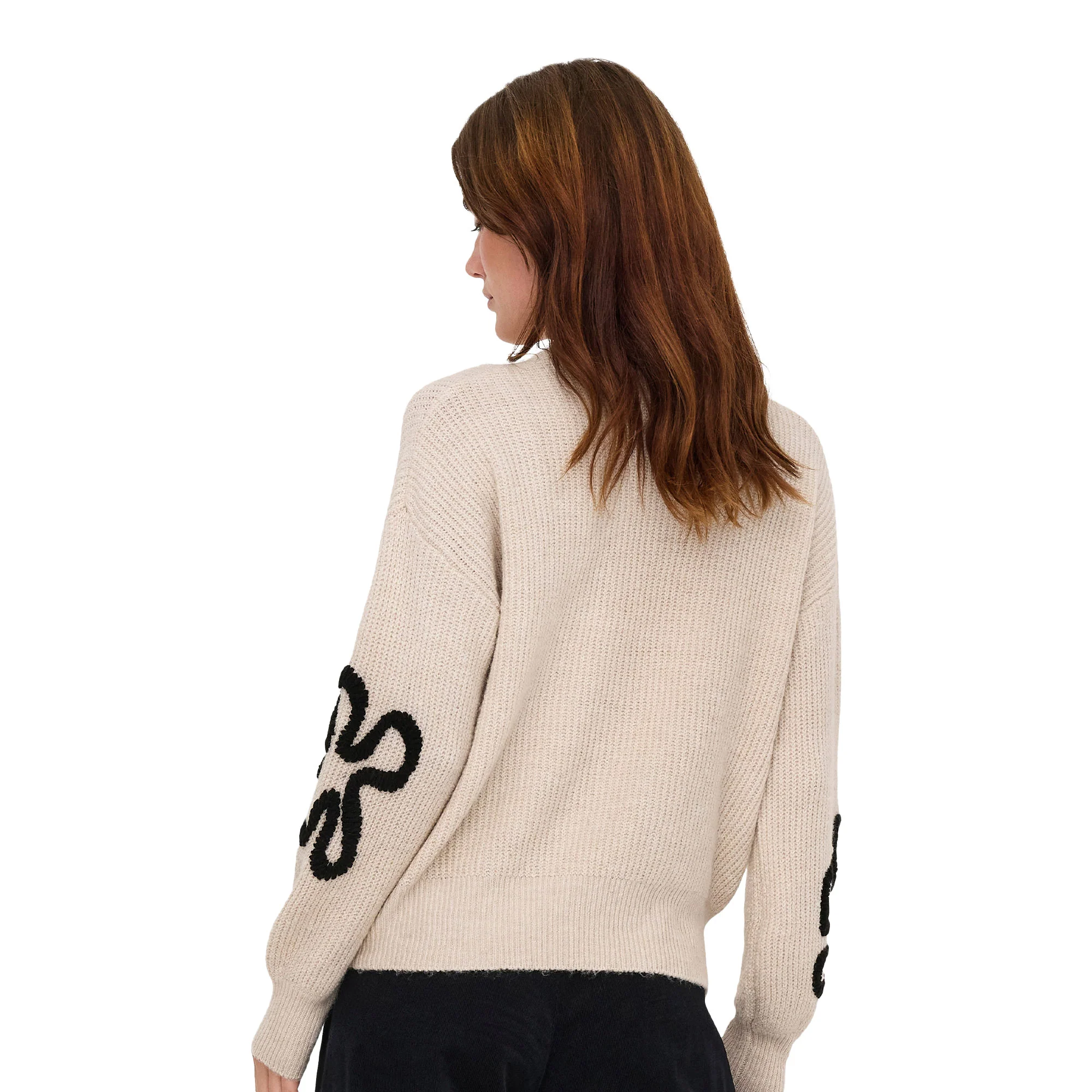 Only Daisy Life LS Stitch O-Neck Knit Pumice Stone - Image 2