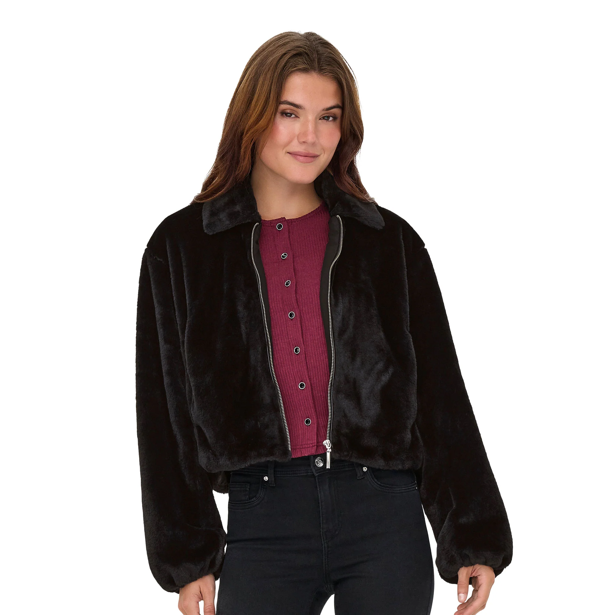 Only Dana Life Faux Fur Jacket Black