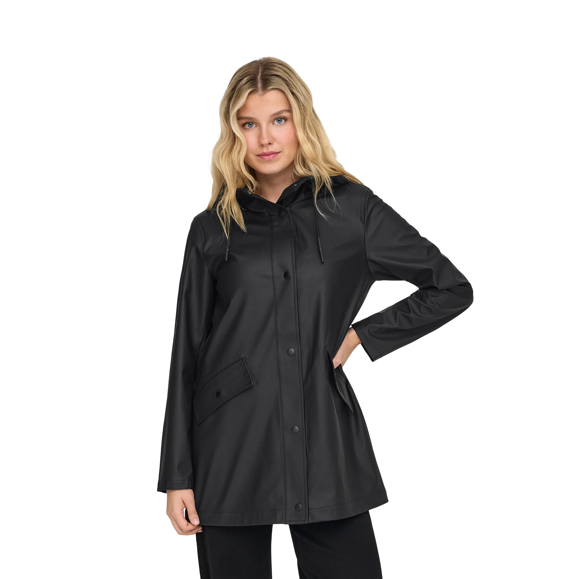 Only Elisa Short Fry Raincoat Black