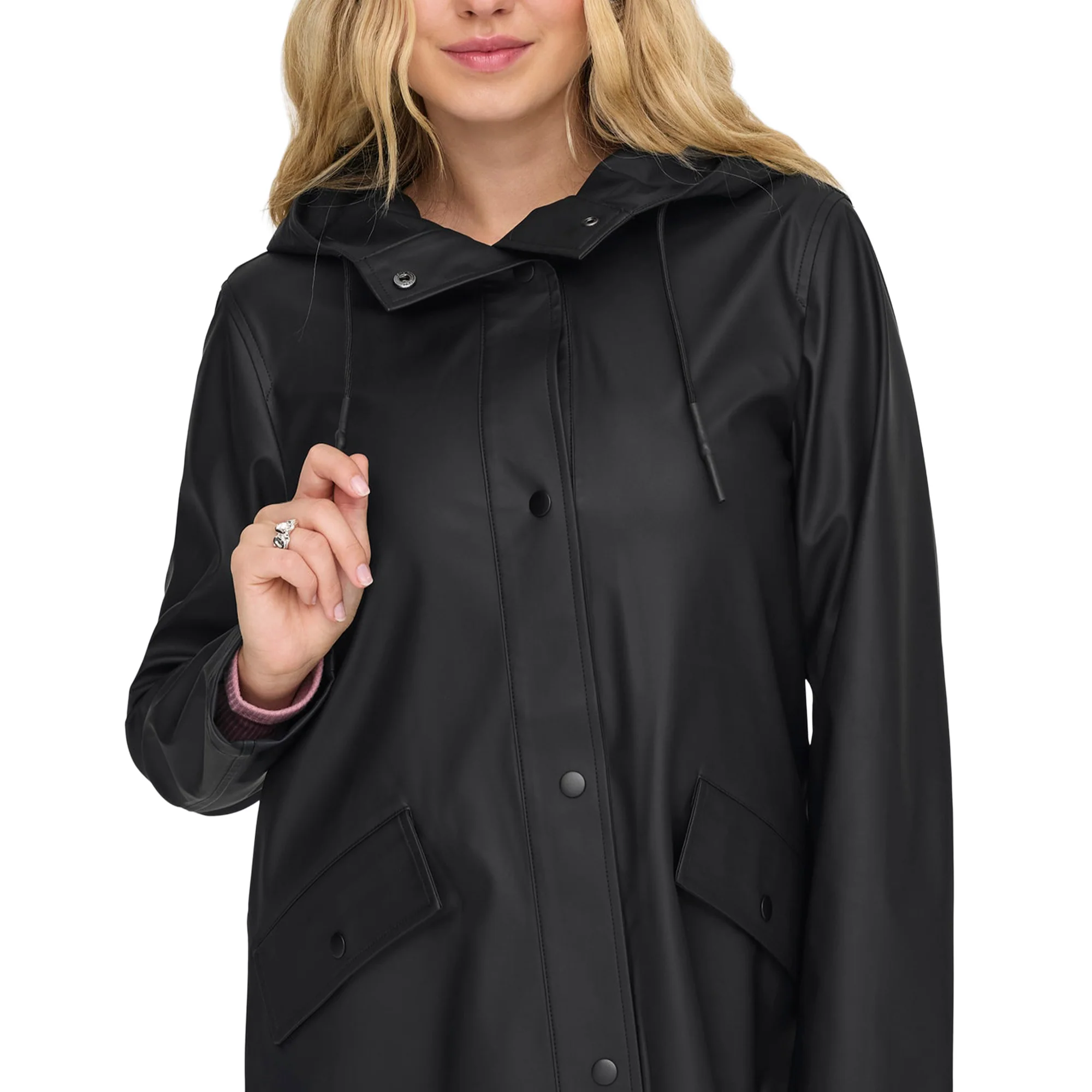 Only Elisa Short Fry Raincoat Black - Image 2