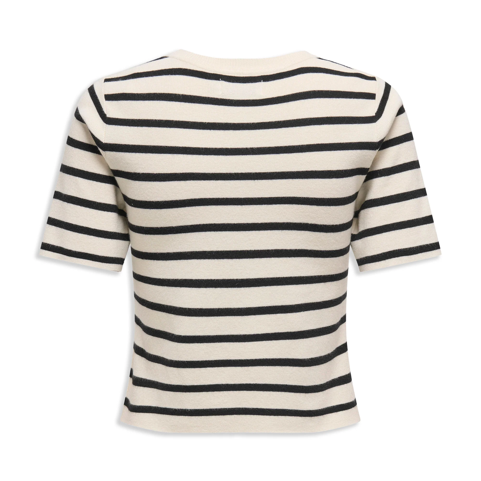 Only Fie 2/4 Pullover CC Knit Cloud Dancer/Black Stripes - Image 2