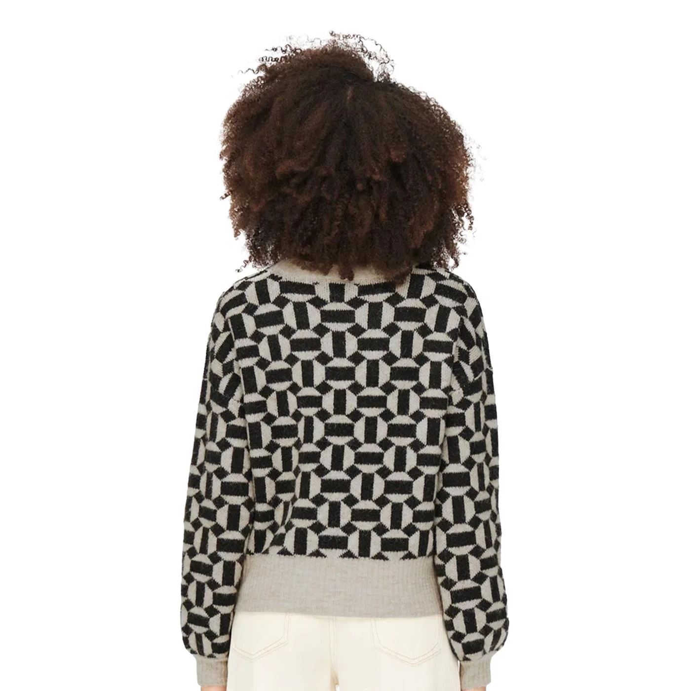 Only Geo Life L/S Pullover Knit Oatmeal - Image 2