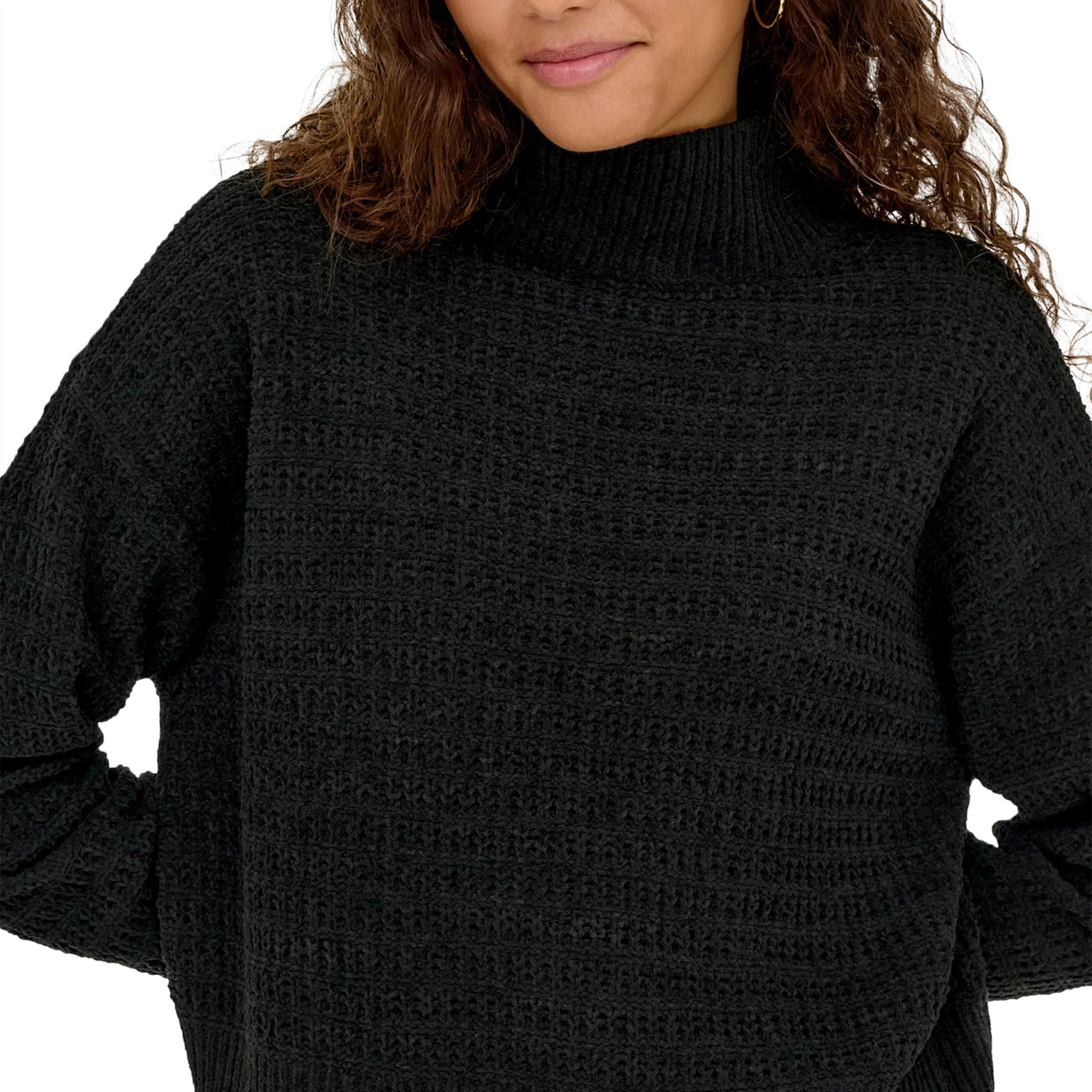 Only Globe LS Highneck BF Knit Black - Image 3
