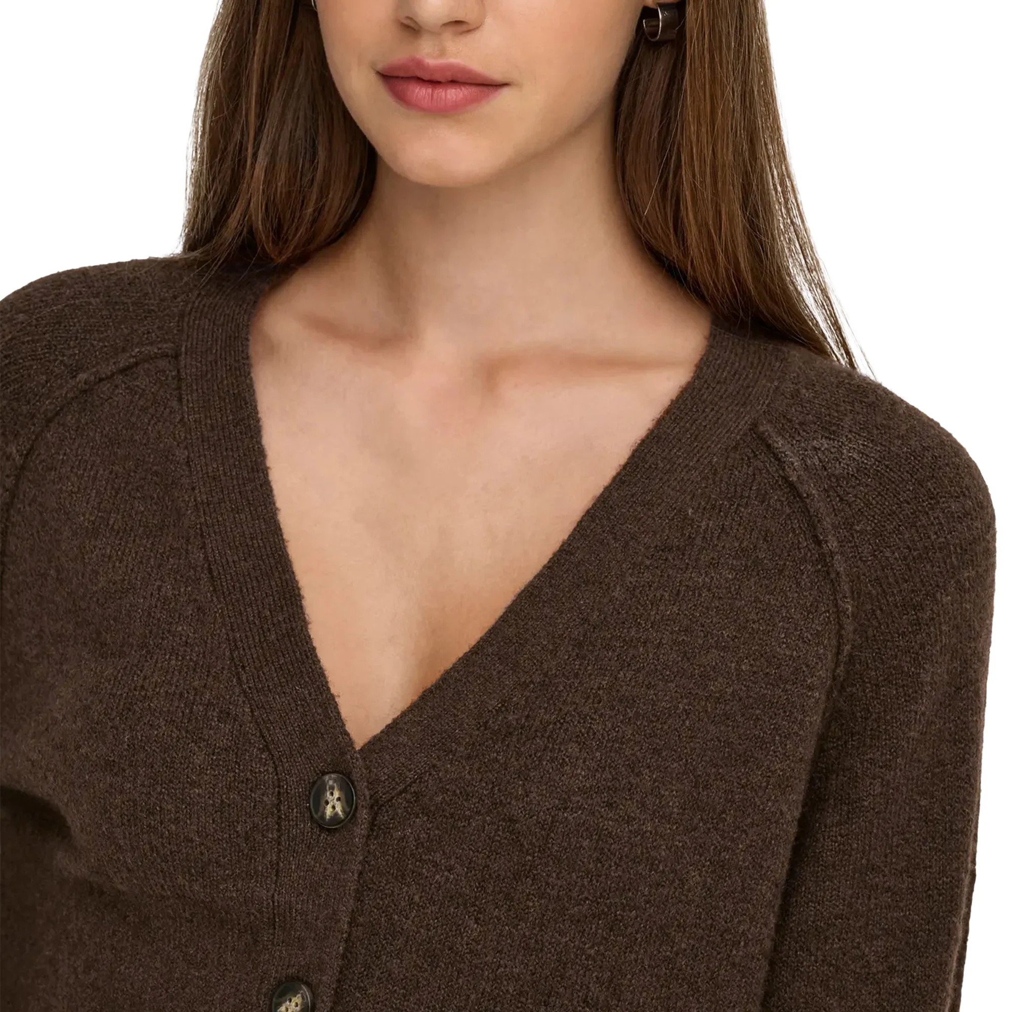 Only Hazel Life LS Cardigan BF Knit Chocolate Martini - Image 3