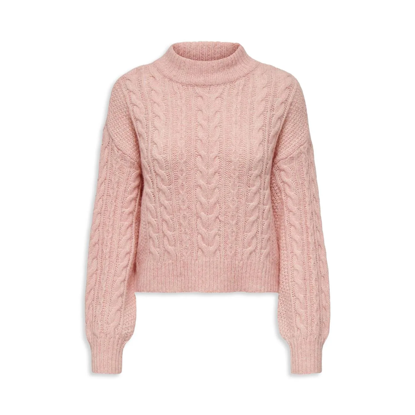 Only Ida Life LS High Neck Knit Silver Pink
