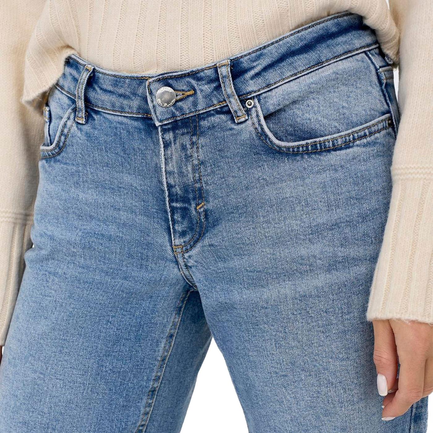 Only Juicy LW Wide Leg Dnm REA365 Medium Blue Denim - Image 4