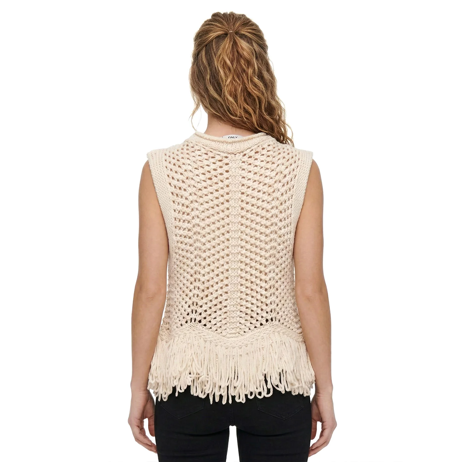 Only Kimmie Fringe Top Knit Birch - Image 2