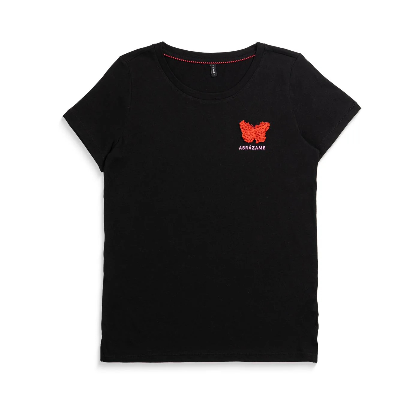Only Kita Life Reg S/S Butterflies Top Black