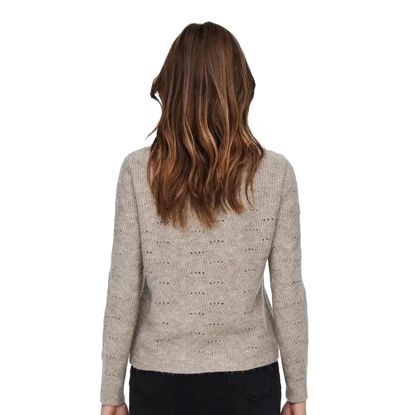 Only Lolli L/S Pullover Knit Taupe Gray - Image 2