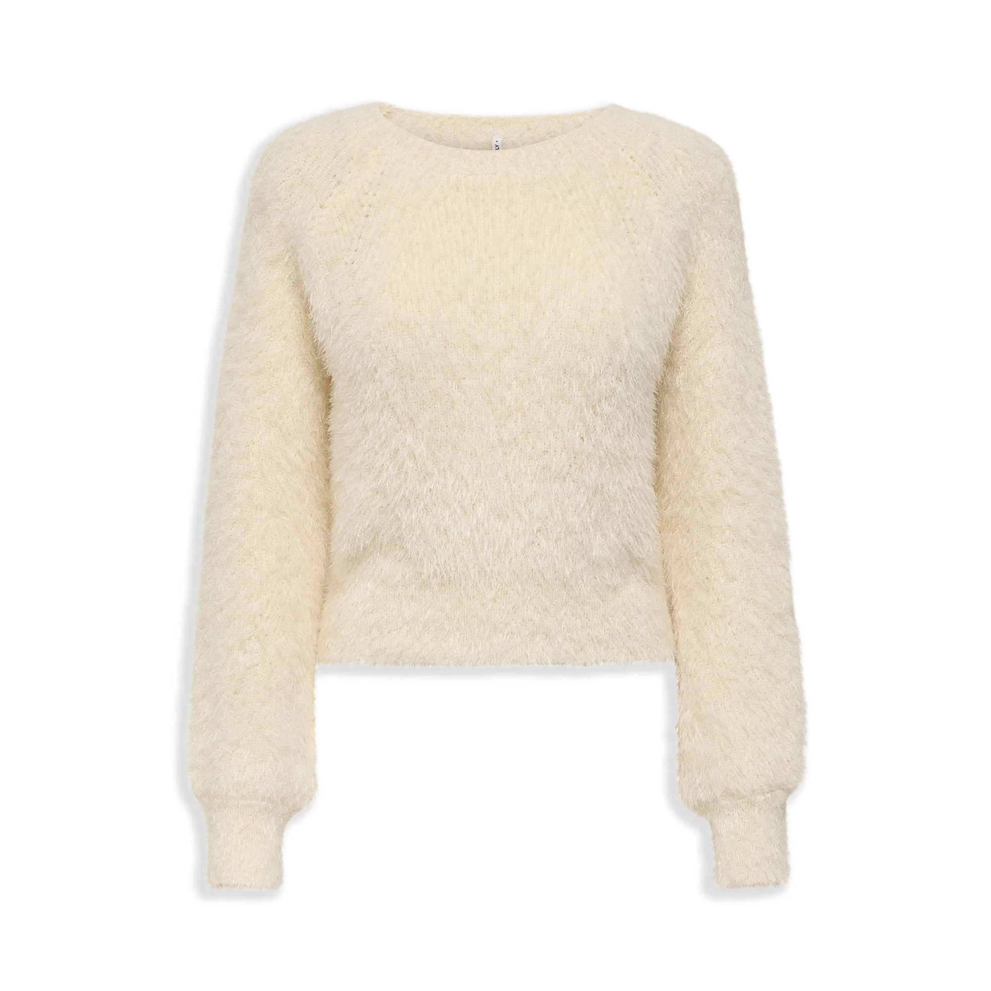 Only Lulu LS Rib Short O-Neck CC Knit Cloud Dancer