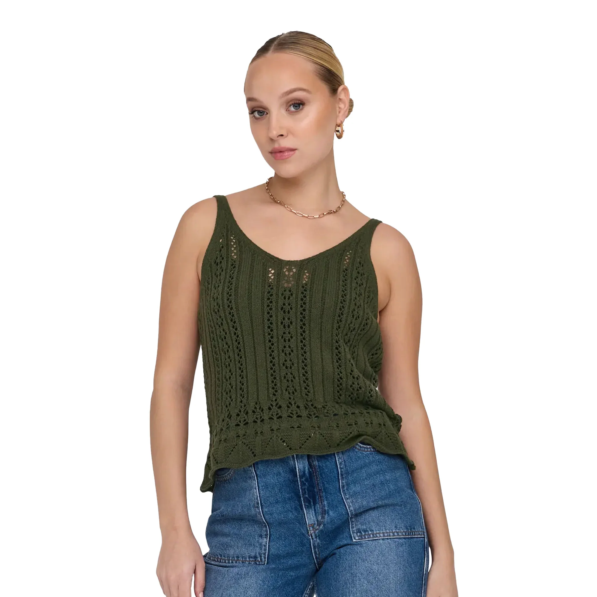 Only Lyzet Life S/L Top Knt Forest Night
