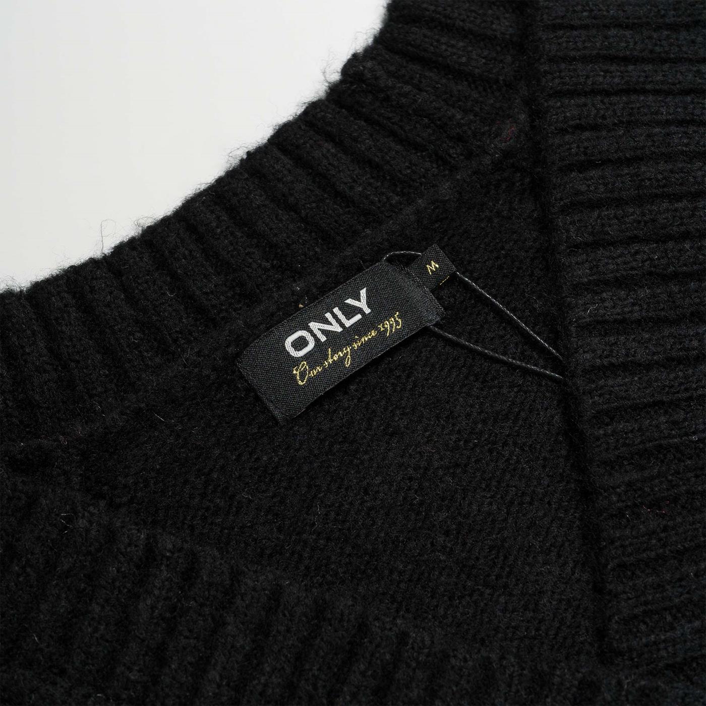Only Macadamia L/S V-Neck Dress BF Knit Black - Image 2