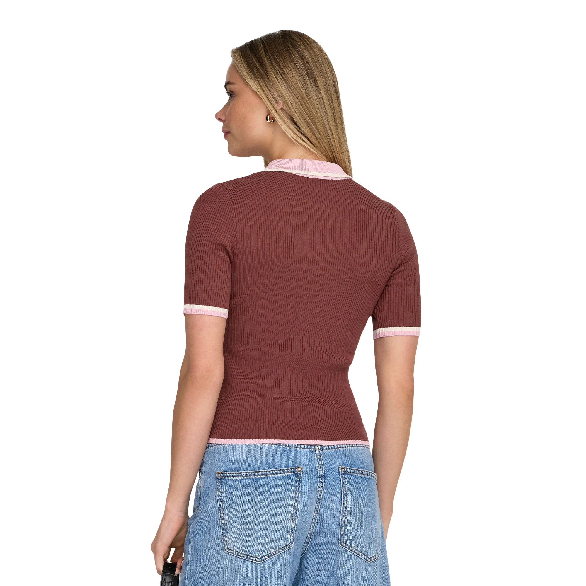 Only Meddi Life SS Contrast Polo Spiced Apple - Image 2