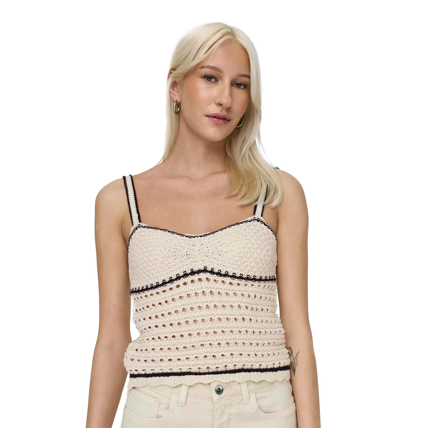 Only Minnie Life SL Sweetheart Top Knt Birch