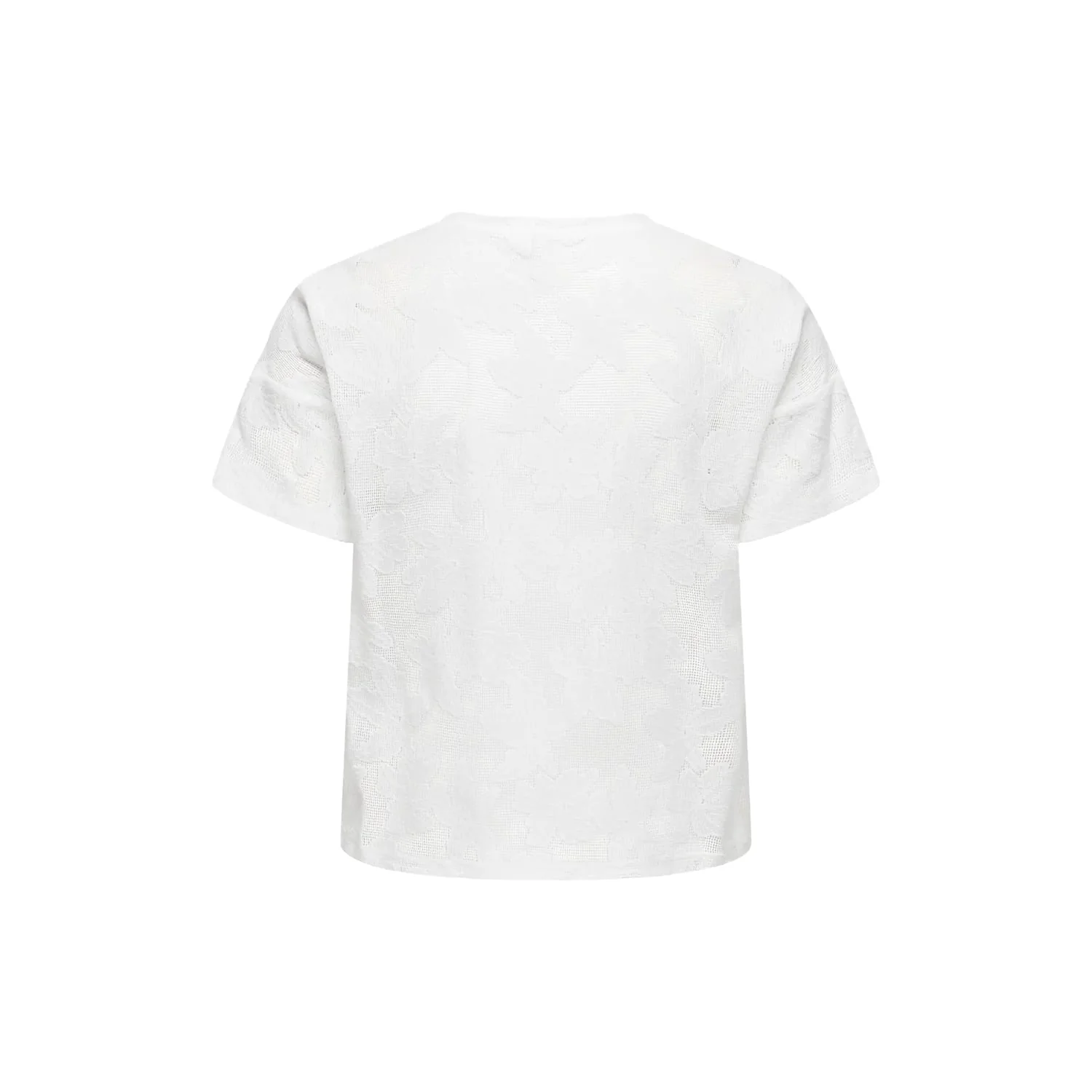 Only Mirabella S/S O-Neck Lace Top Cloud Dancer - Image 3