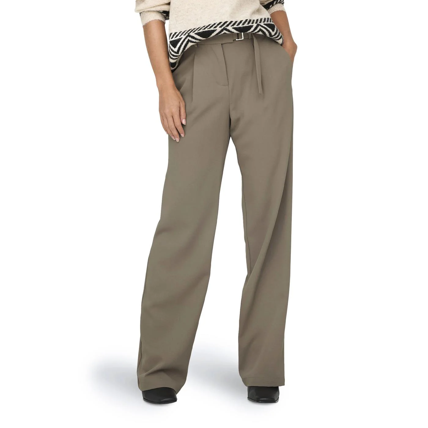 Only Rebecca HW Belt Wide Pant Fossil