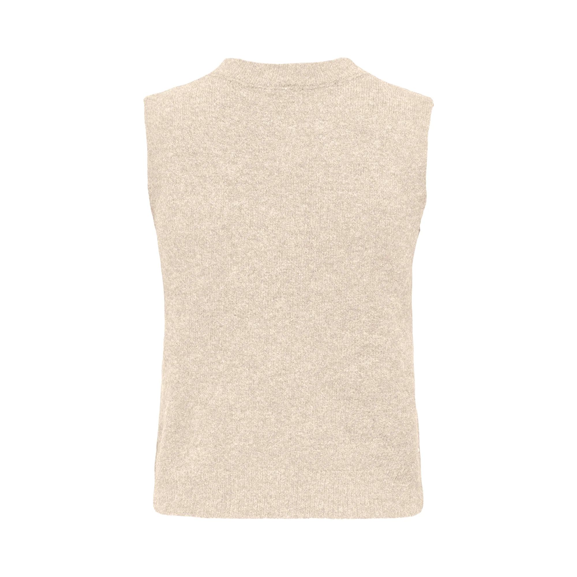 Only Renata Life SL O-Neck Pearl Vest Knit Whitecap Gray - Image 2