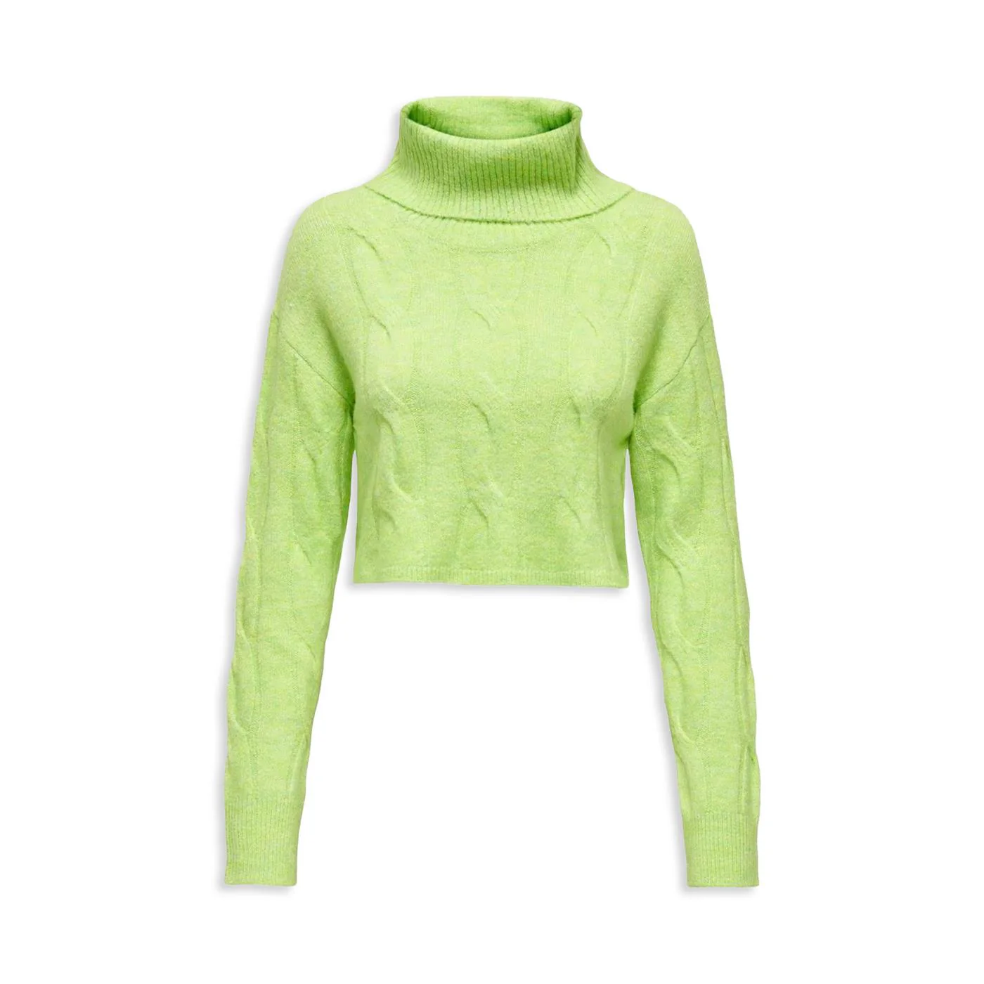 Only Rio Life LS Cable Roolneck Knit Celery Green