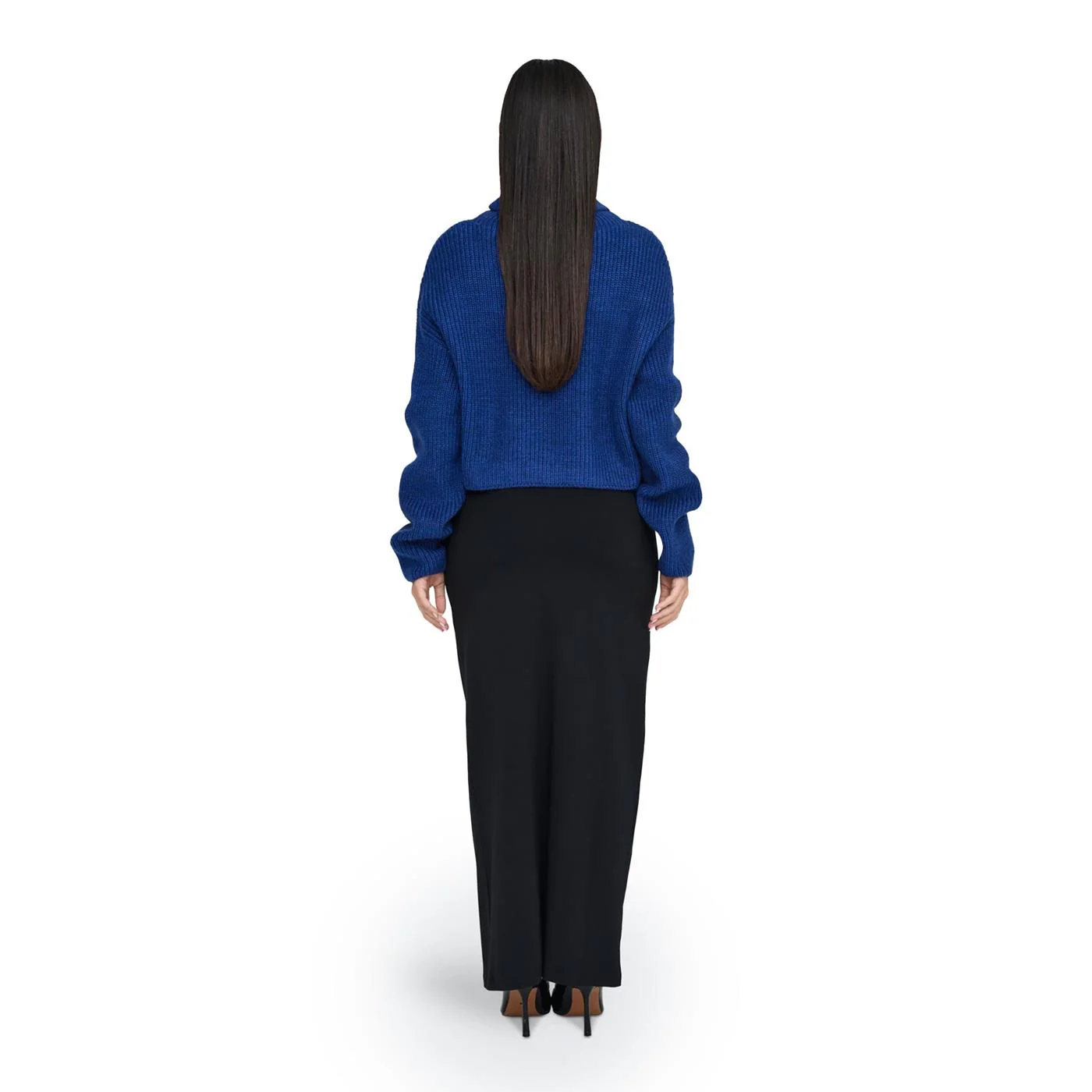Only Rosie LS Cropped Rollneck Bling Knit Sodalite - Image 2