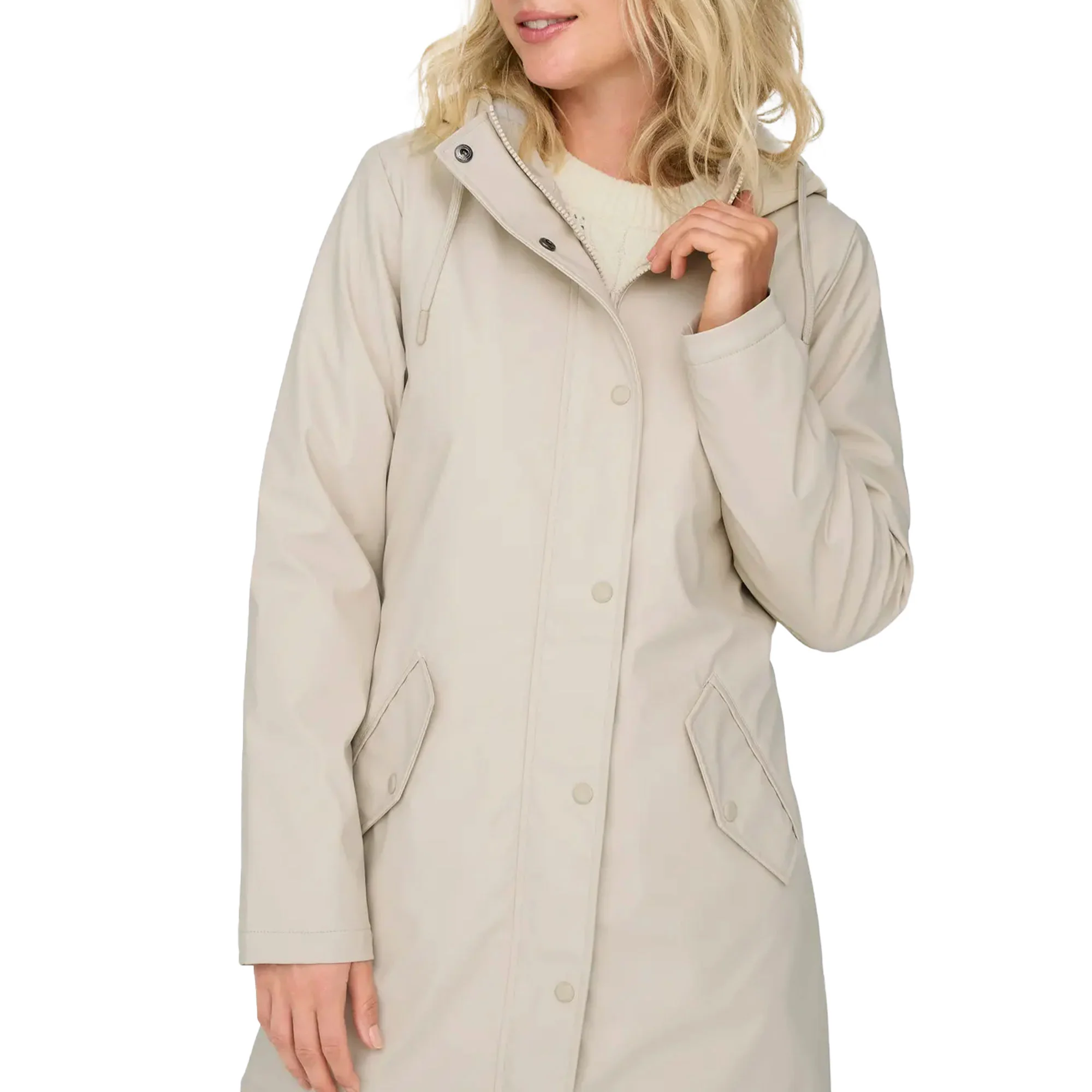 Only Sally Raincoat Oatmeal - Image 4
