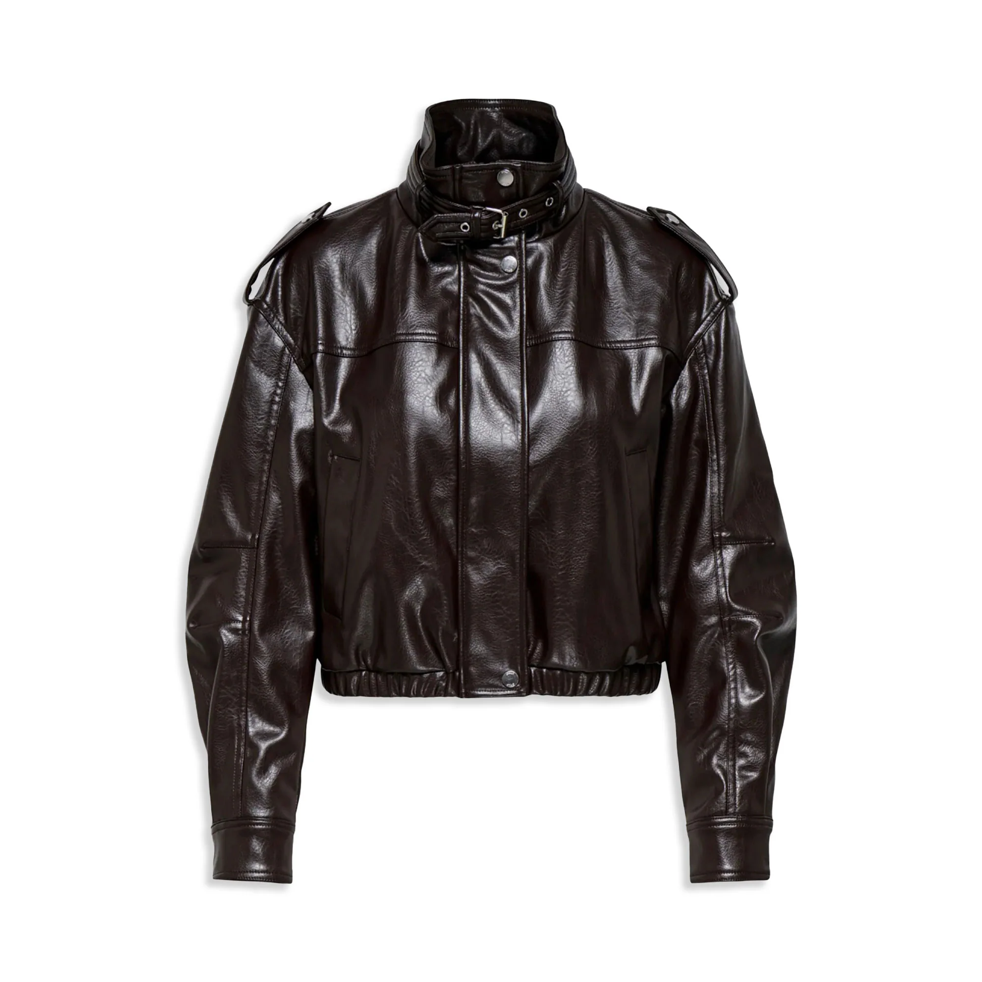 Only Sana Faux Leather Jacket Black Coffee