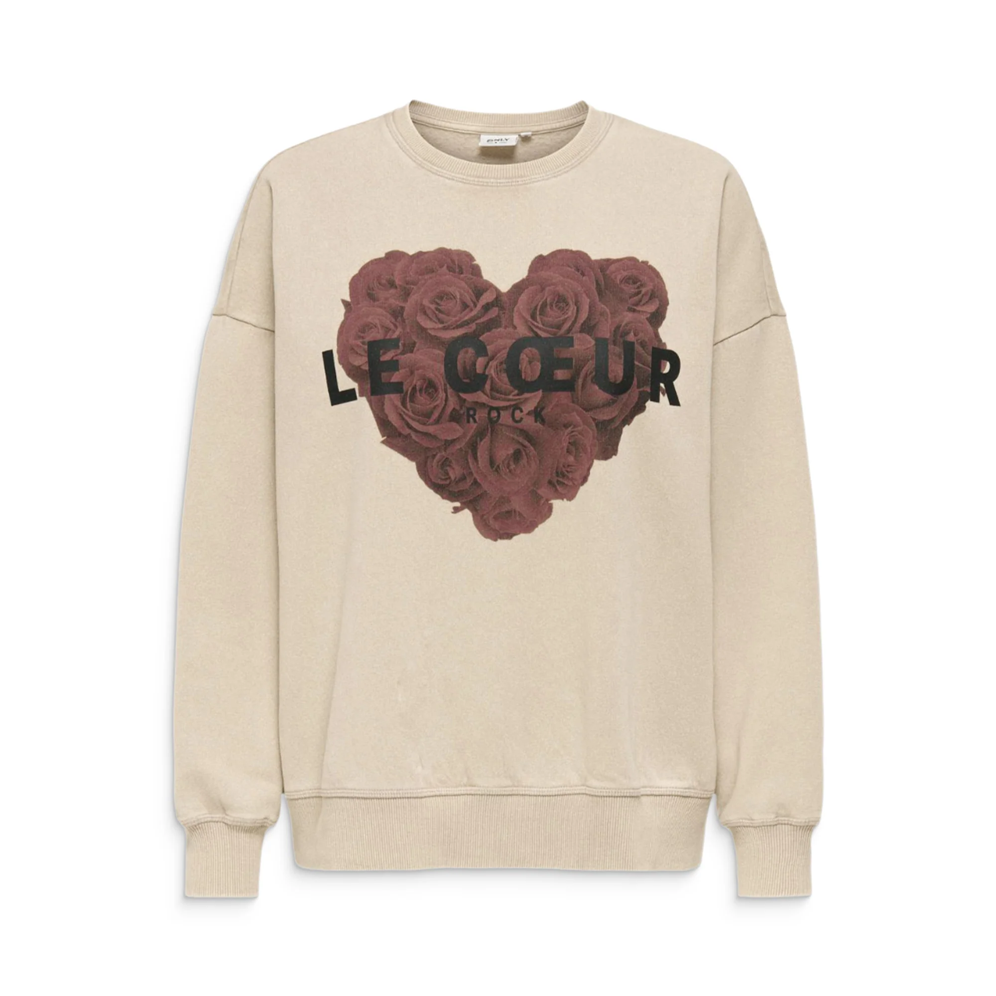 Only Sinna L/S O-Neck Print Box Sweat Pumice Stone