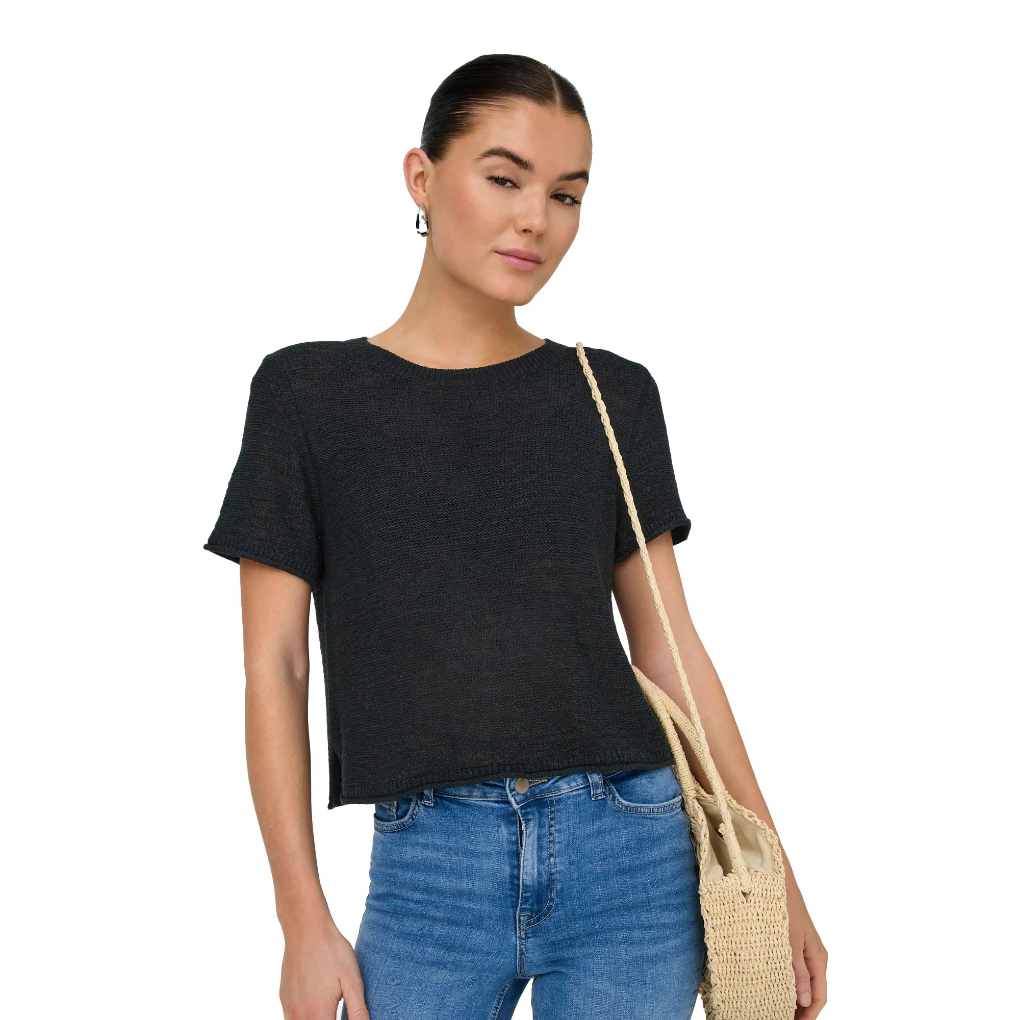 Only Sunny S/S Pullover Knit Black