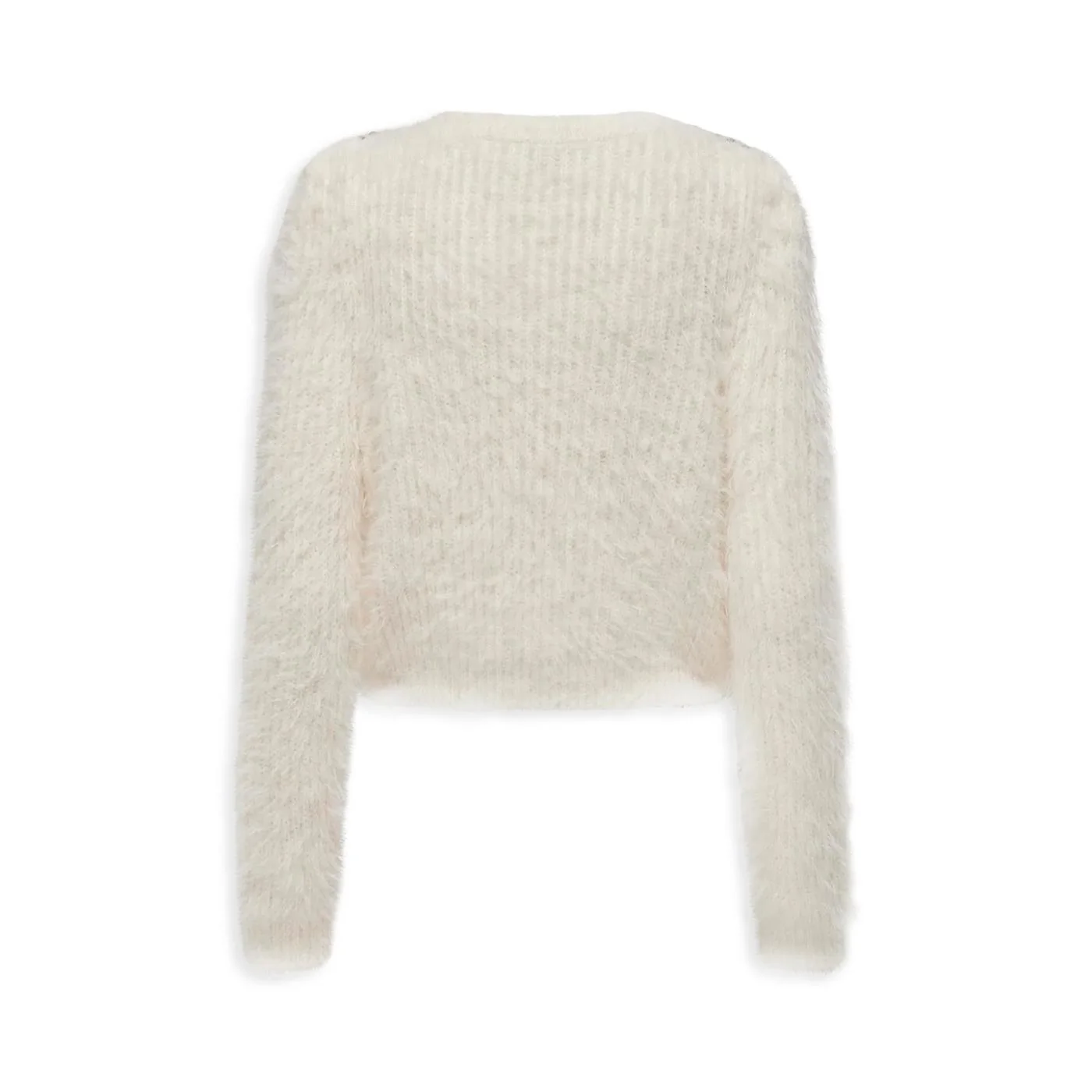 Only Suri LS Bling Crop O-Neck Prm Knit Cloud Dancer - Image 2