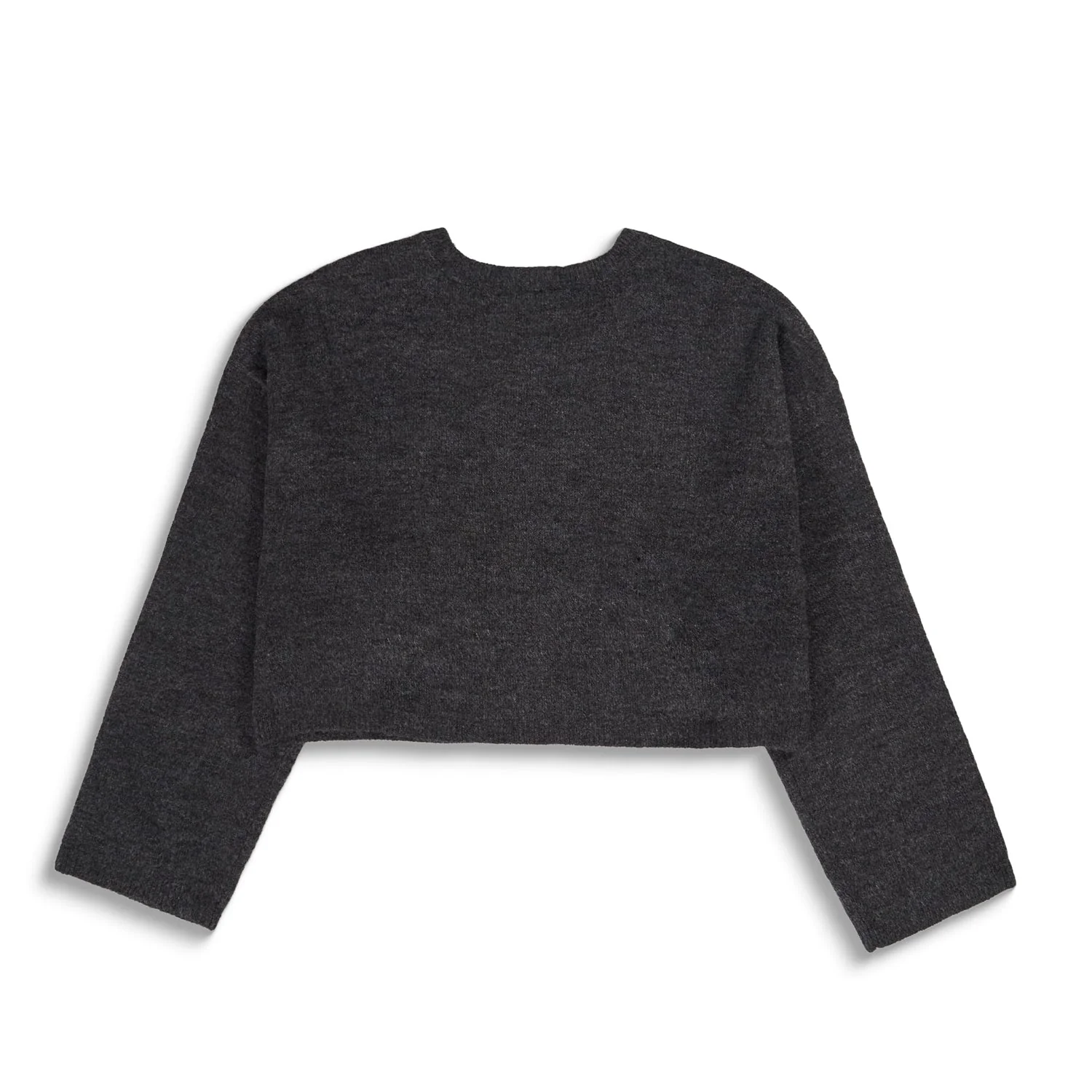 Only Talio LS Short O-Neck BF Knit Dark Grey Melange - Image 2
