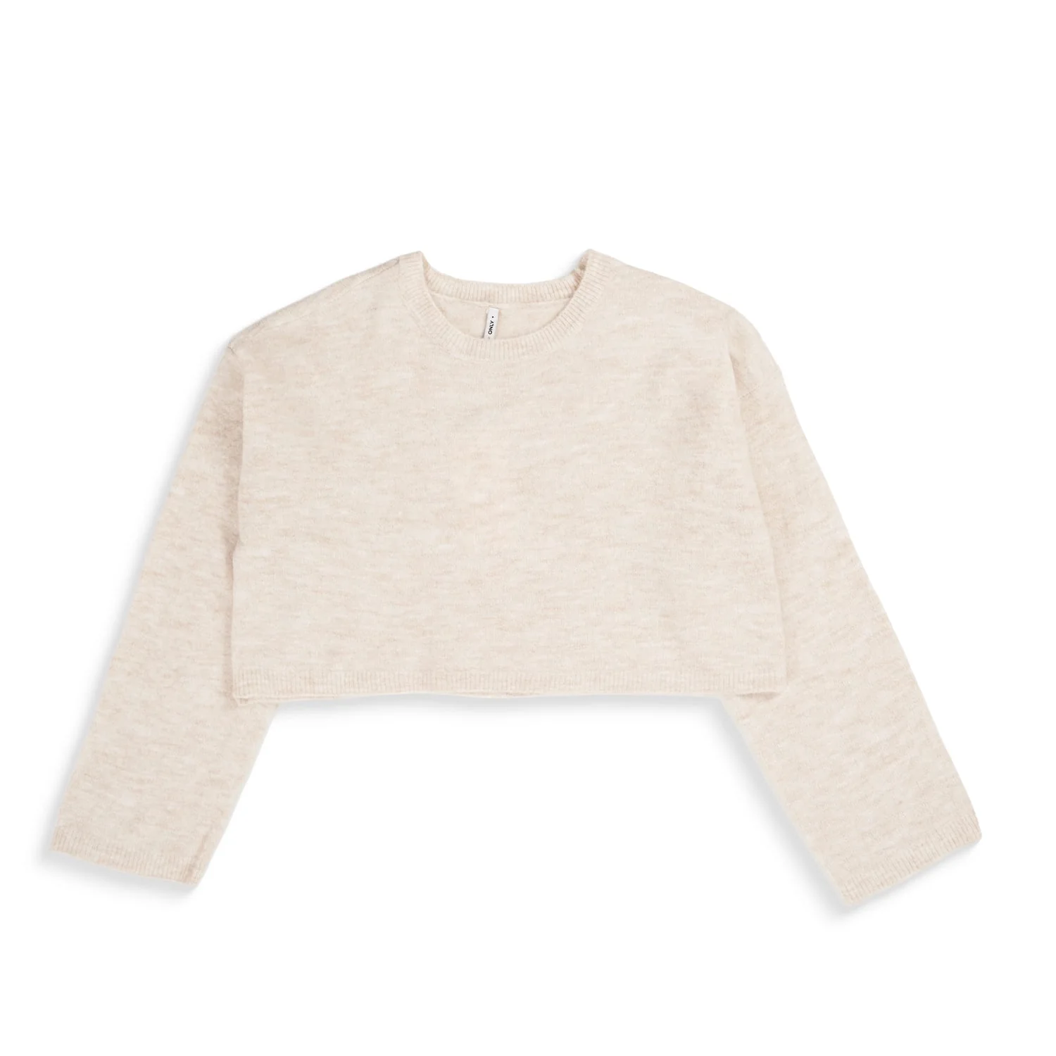 Only Talio LS Short O-Neck BF Knit Whitecap Gray