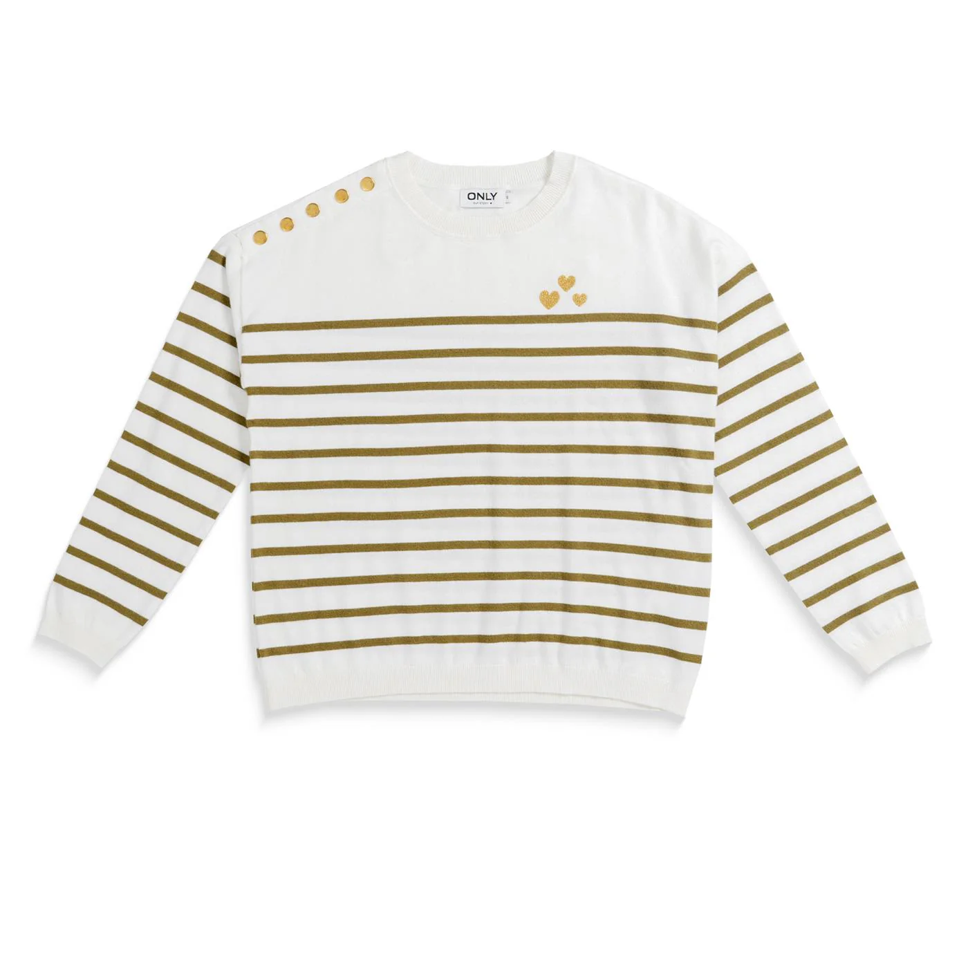 Only Tiba LS O-Neck Button CS Knt Cloud Dancer